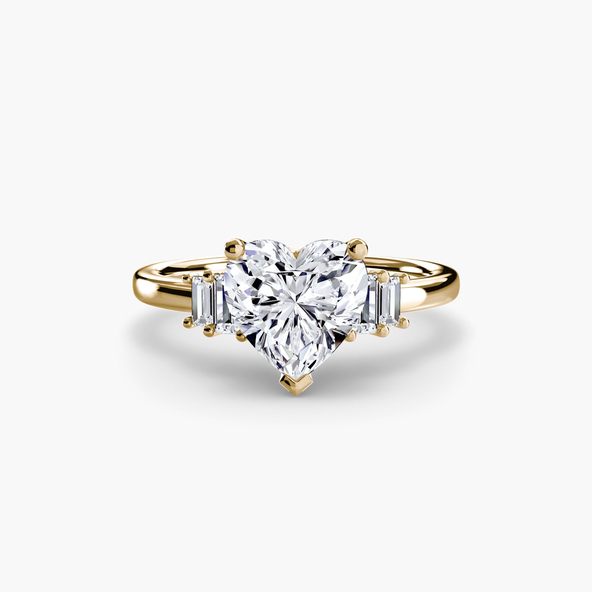 Baguette Accent Solitaire Ring