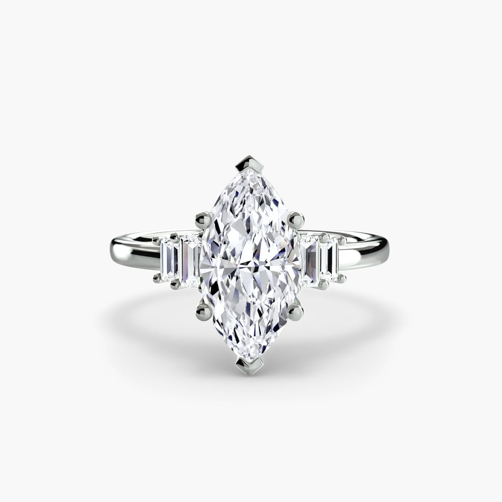 Baguette Accent Solitaire Ring
