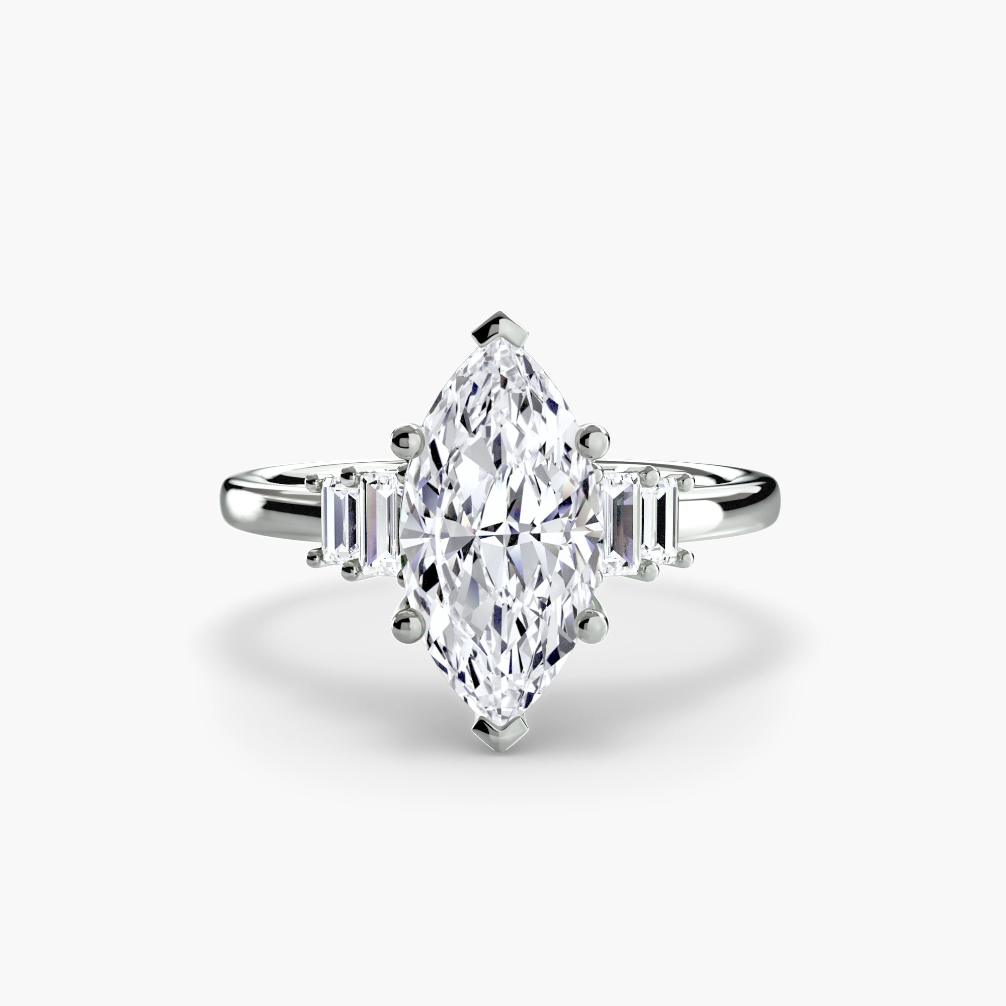 Baguette Accent Solitaire Ring