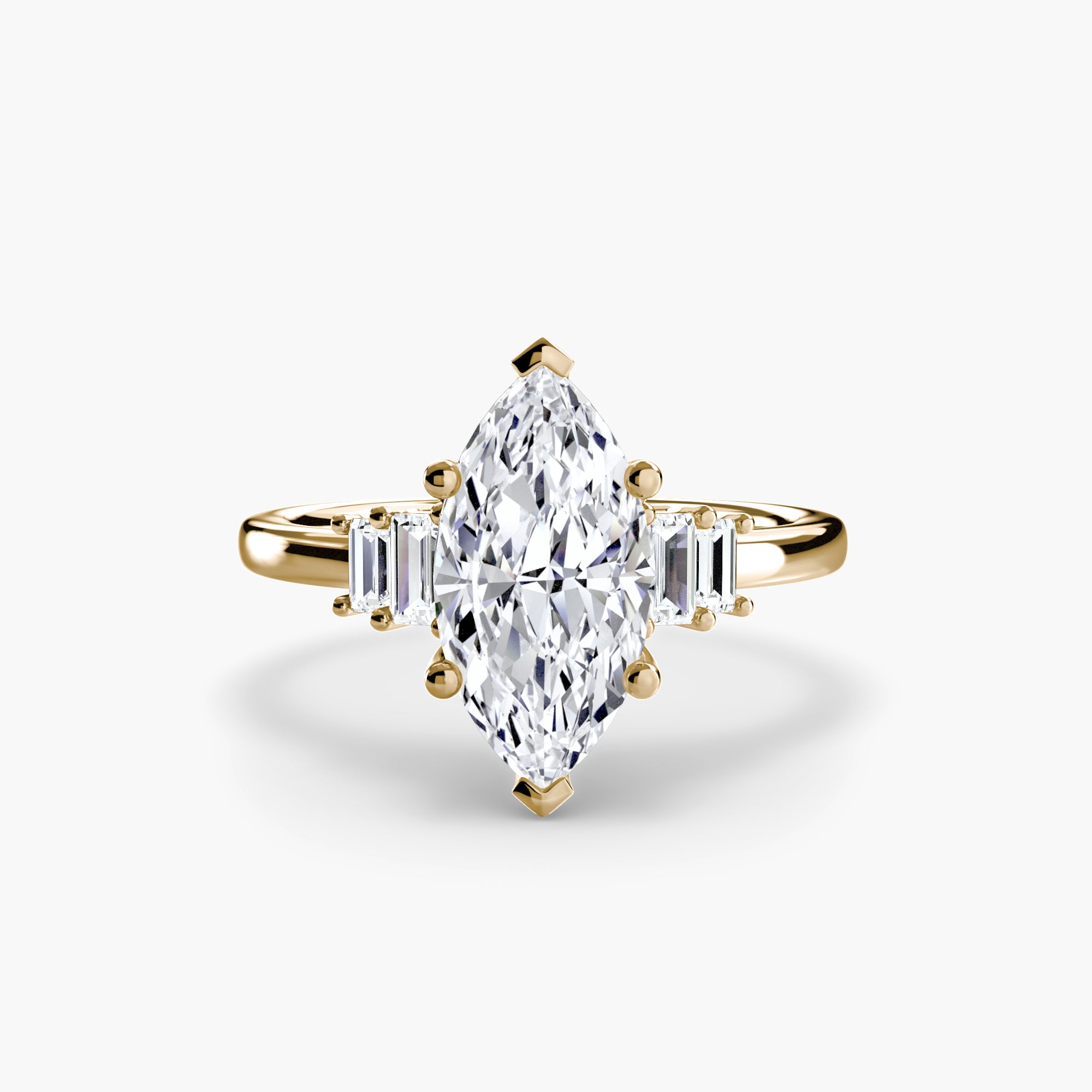 Baguette Accent Solitaire Ring