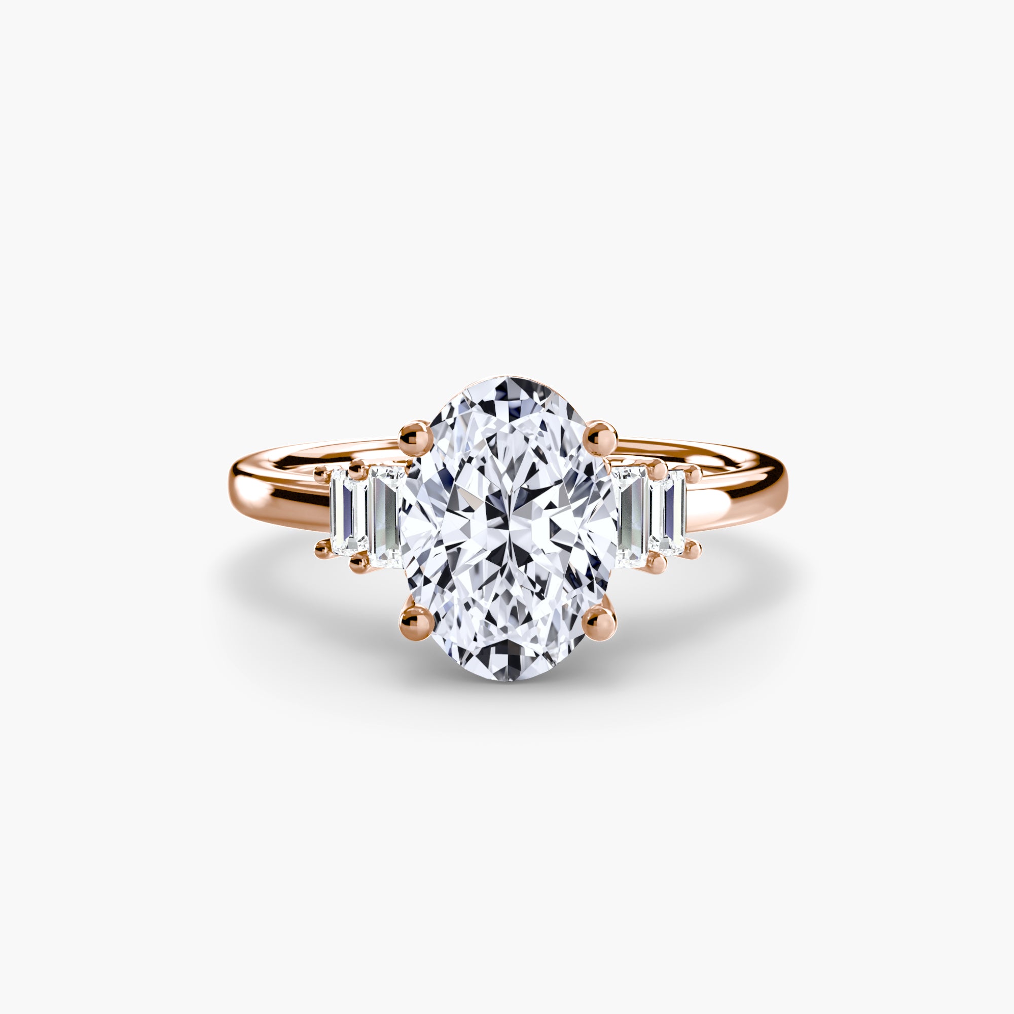 Baguette Accent Solitaire Ring