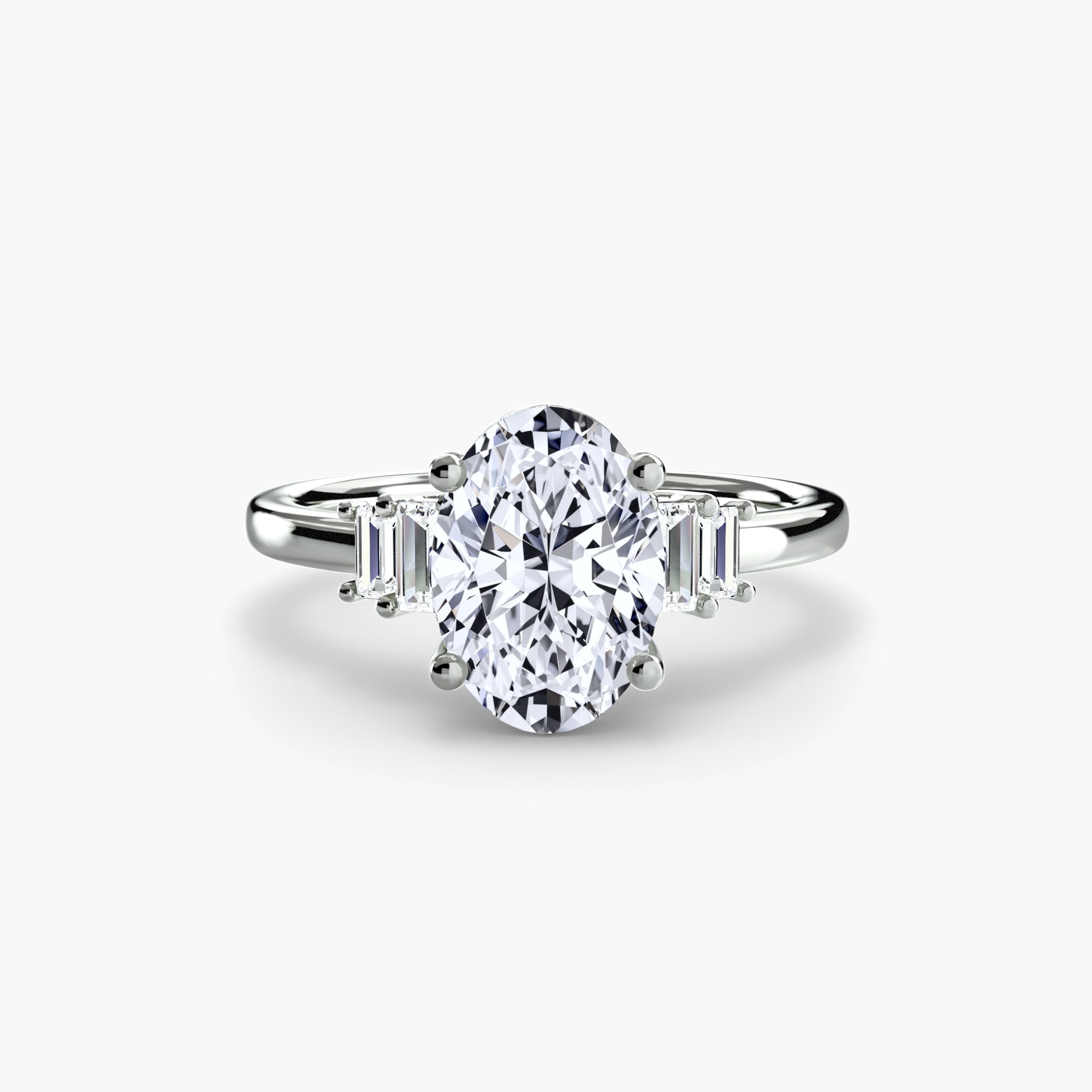 Baguette Accent Solitaire Ring