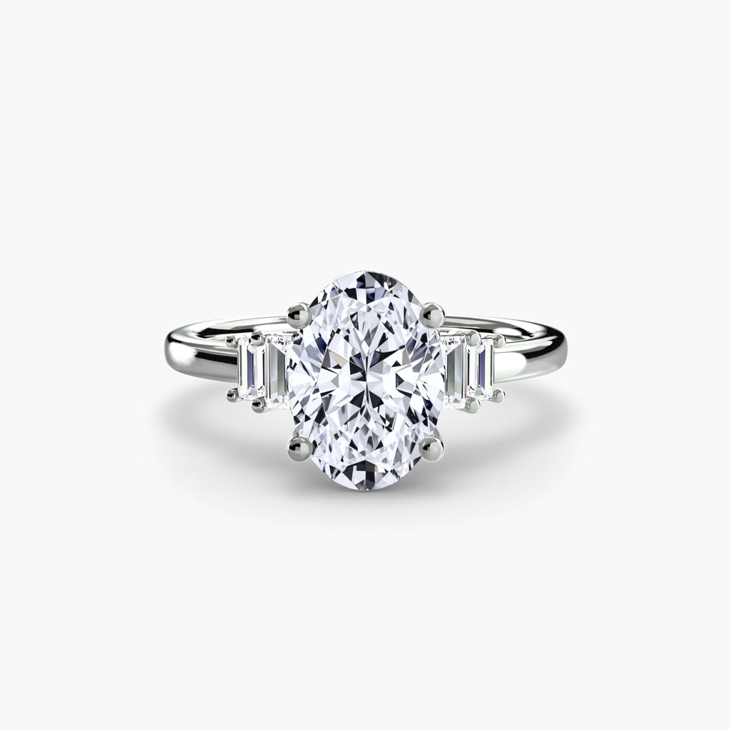 Baguette Accent Solitaire Ring