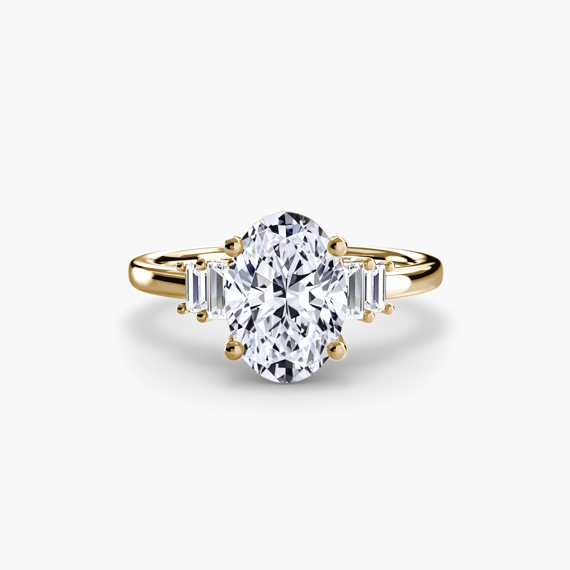 Baguette Accent Solitaire Ring