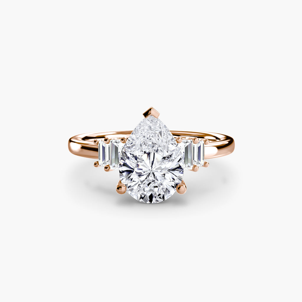 Baguette Accent Solitaire Ring