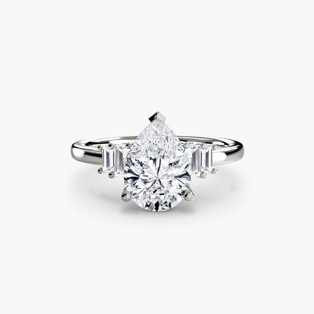 Baguette Accent Solitaire Ring