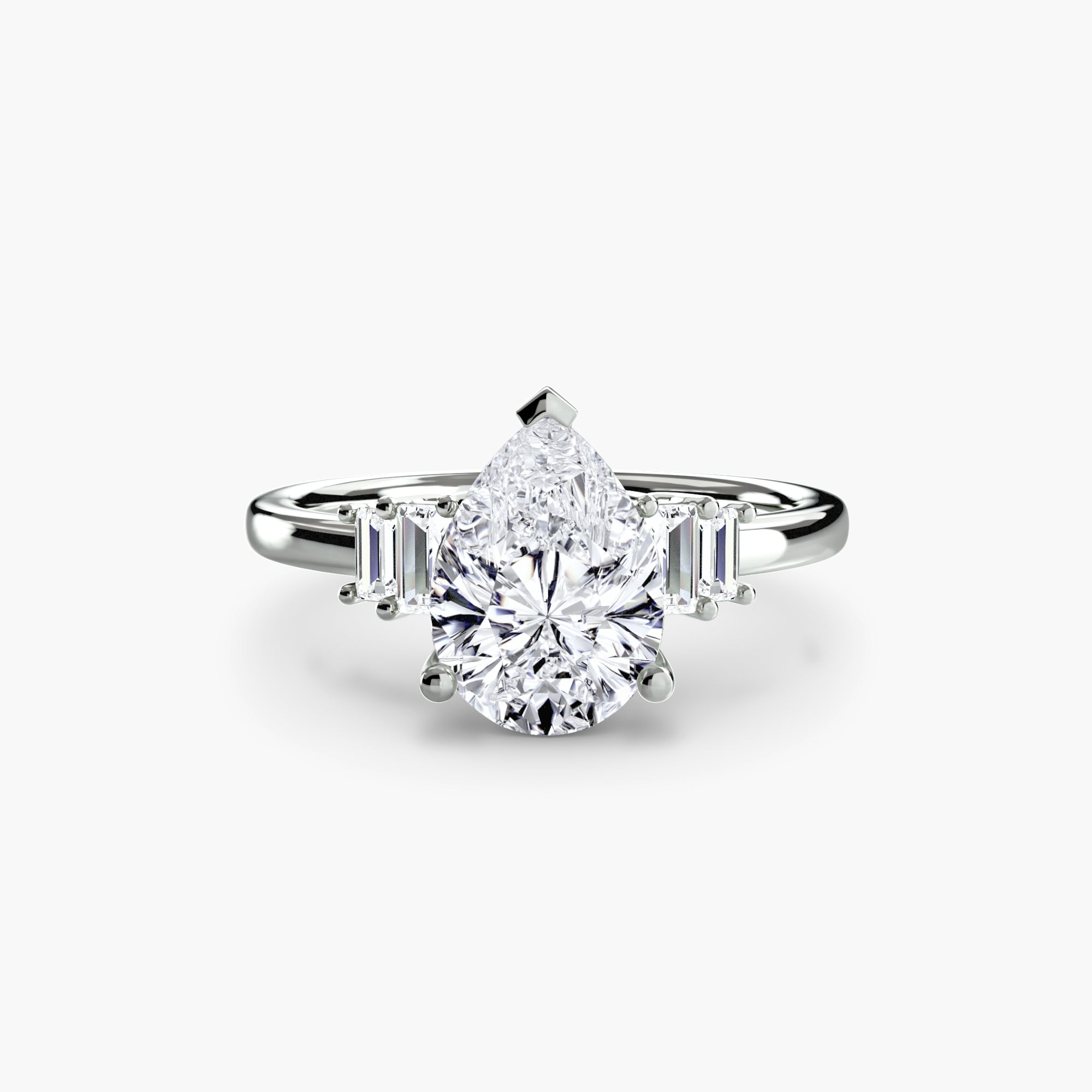Baguette Accent Solitaire Ring
