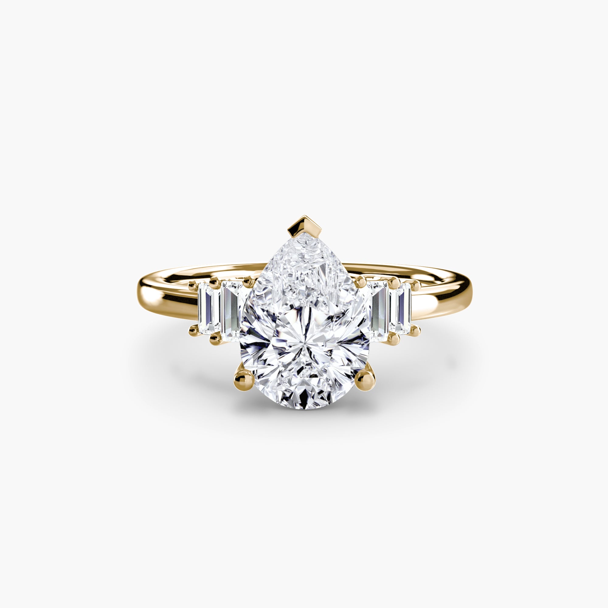 Baguette Accent Solitaire Ring