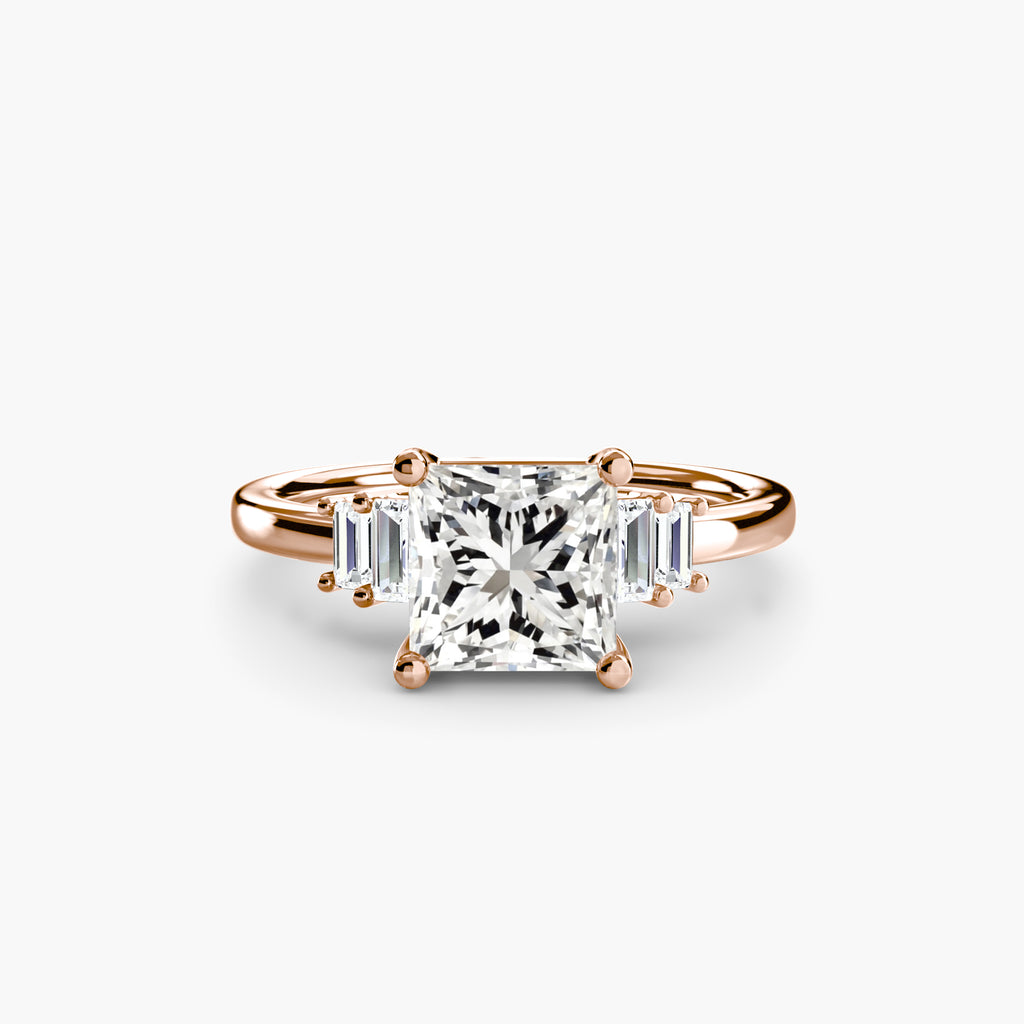 Baguette Accent Solitaire Ring