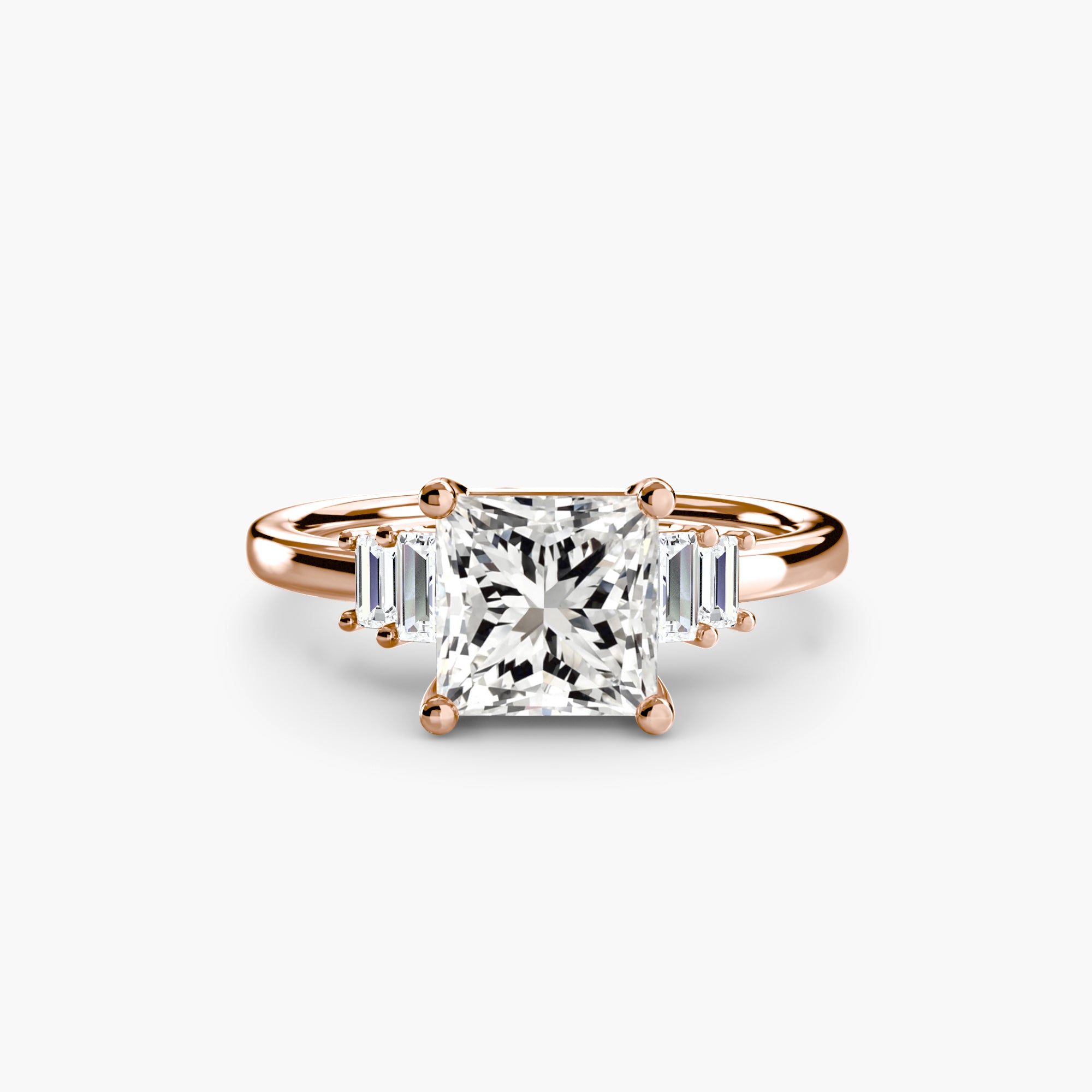 Baguette Accent Solitaire Ring