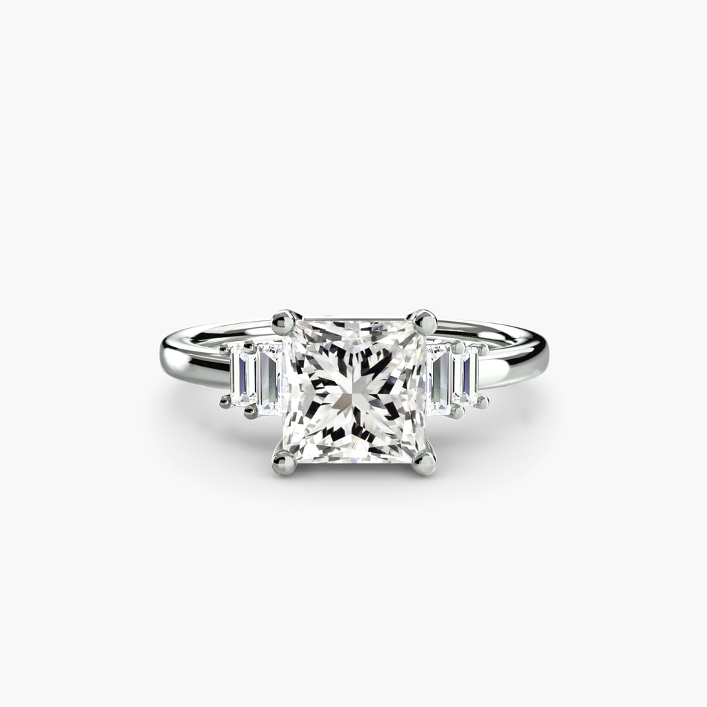 Baguette Accent Solitaire Ring