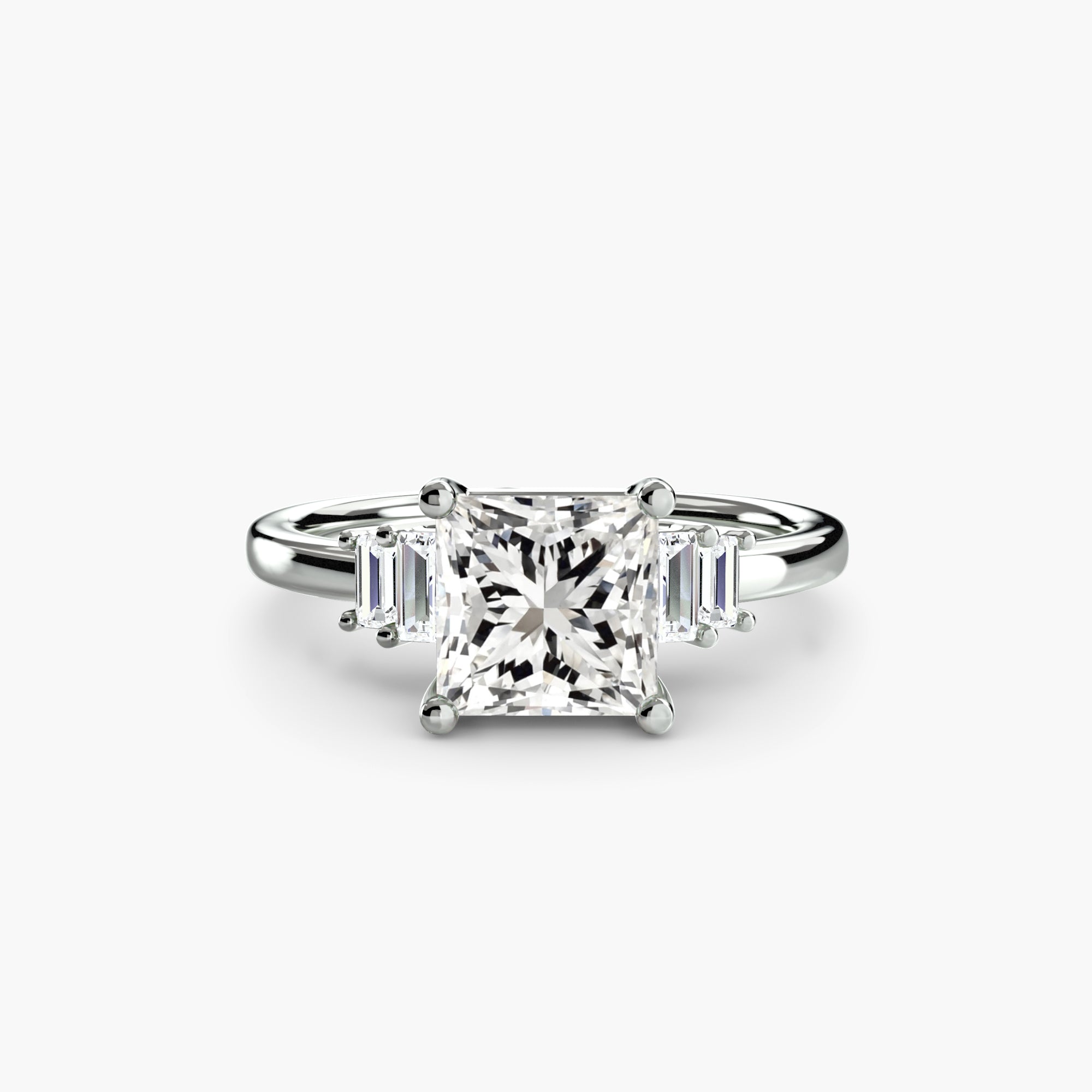 Baguette Accent Solitaire Ring