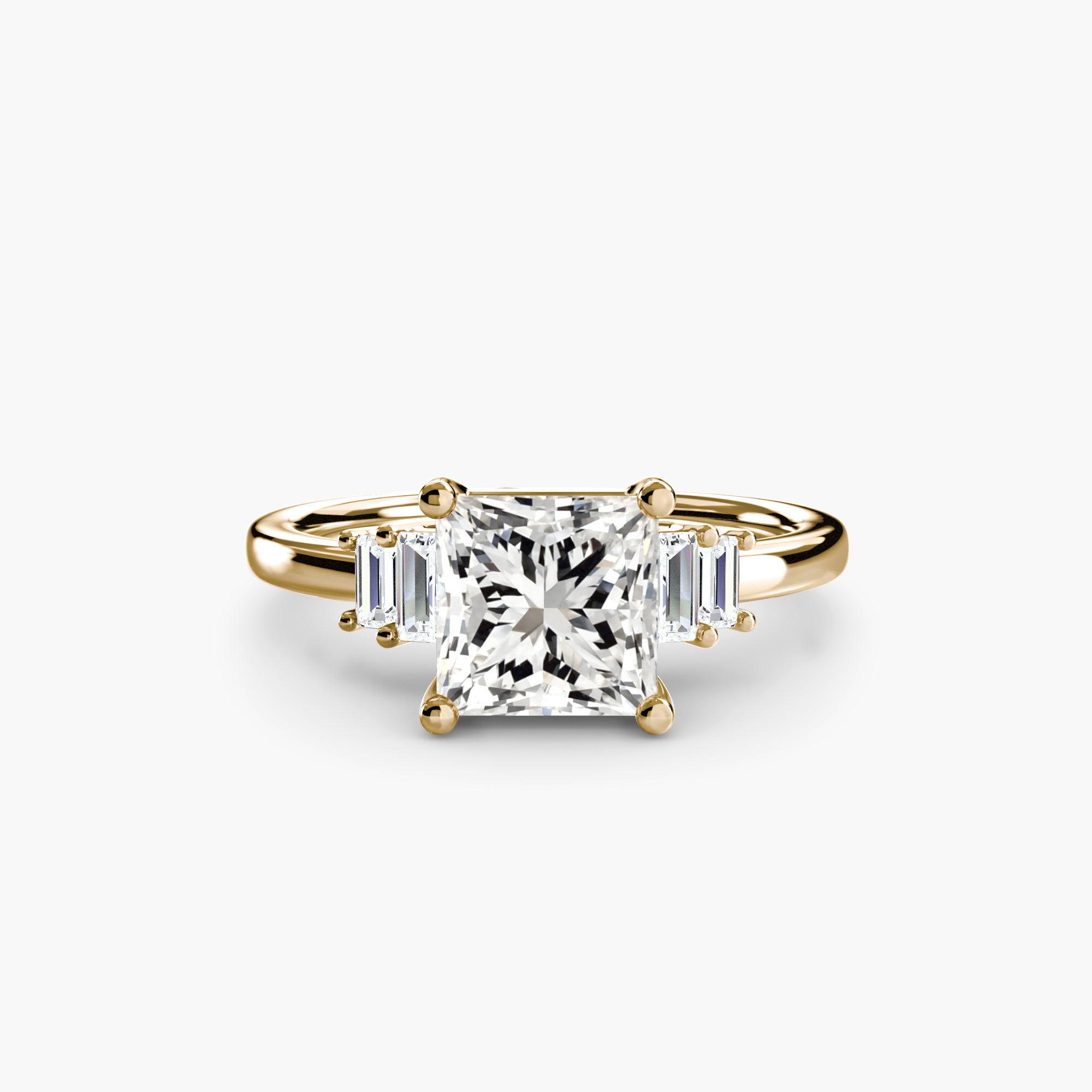 Baguette Accent Solitaire Ring