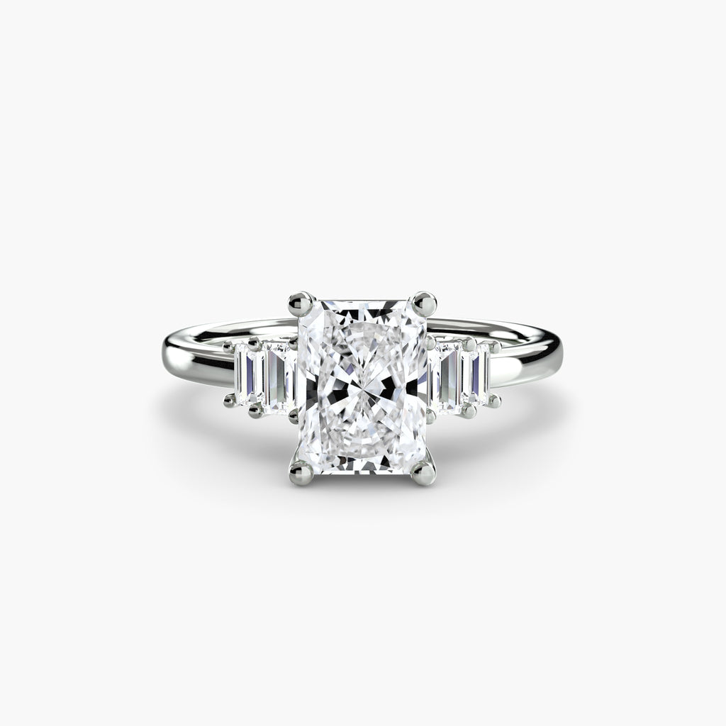Baguette Accent Solitaire Ring