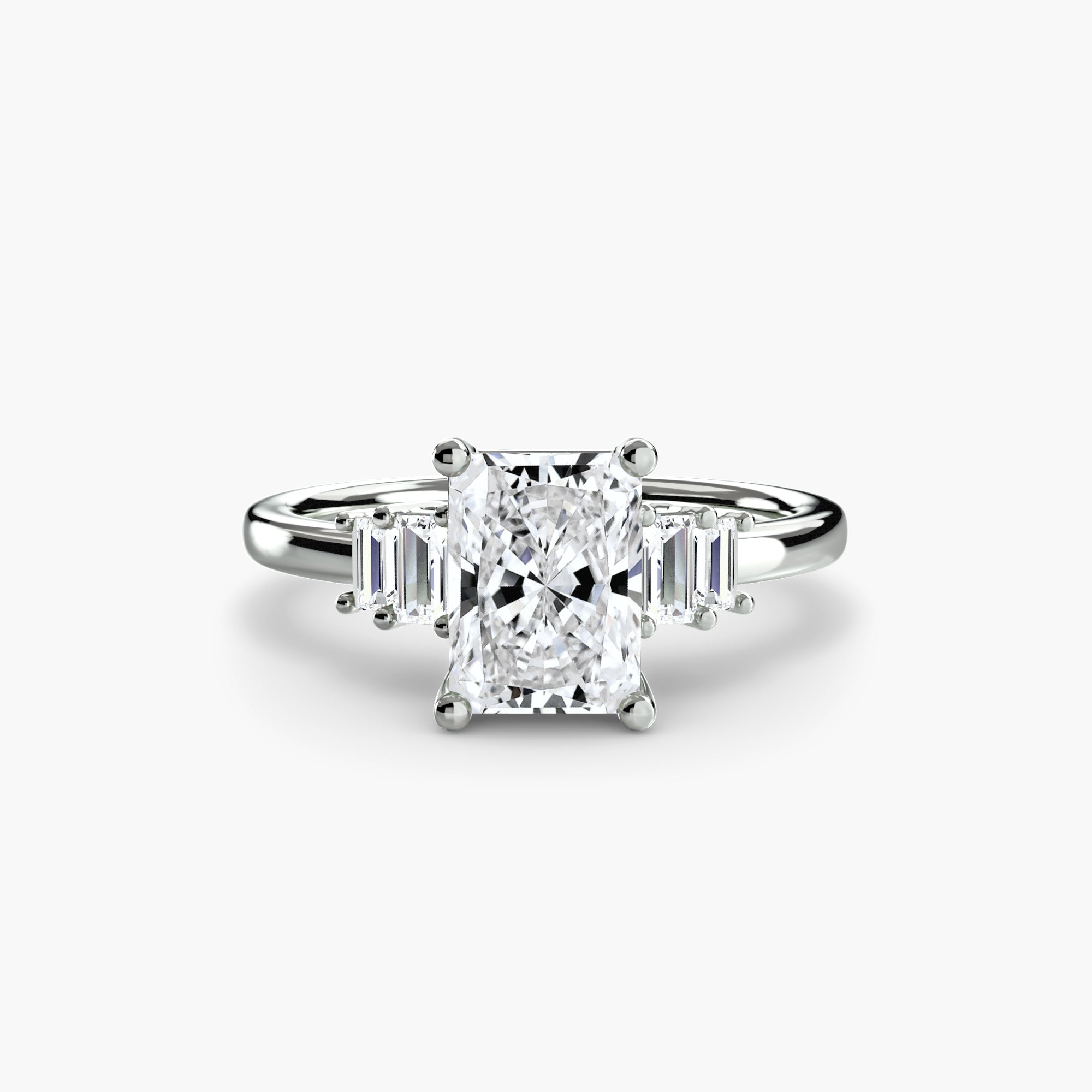 Baguette Accent Solitaire Ring