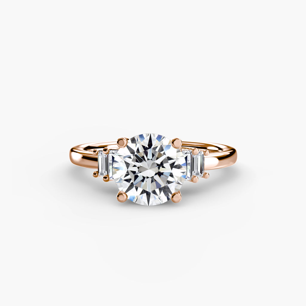 Baguette Accent Solitaire Ring