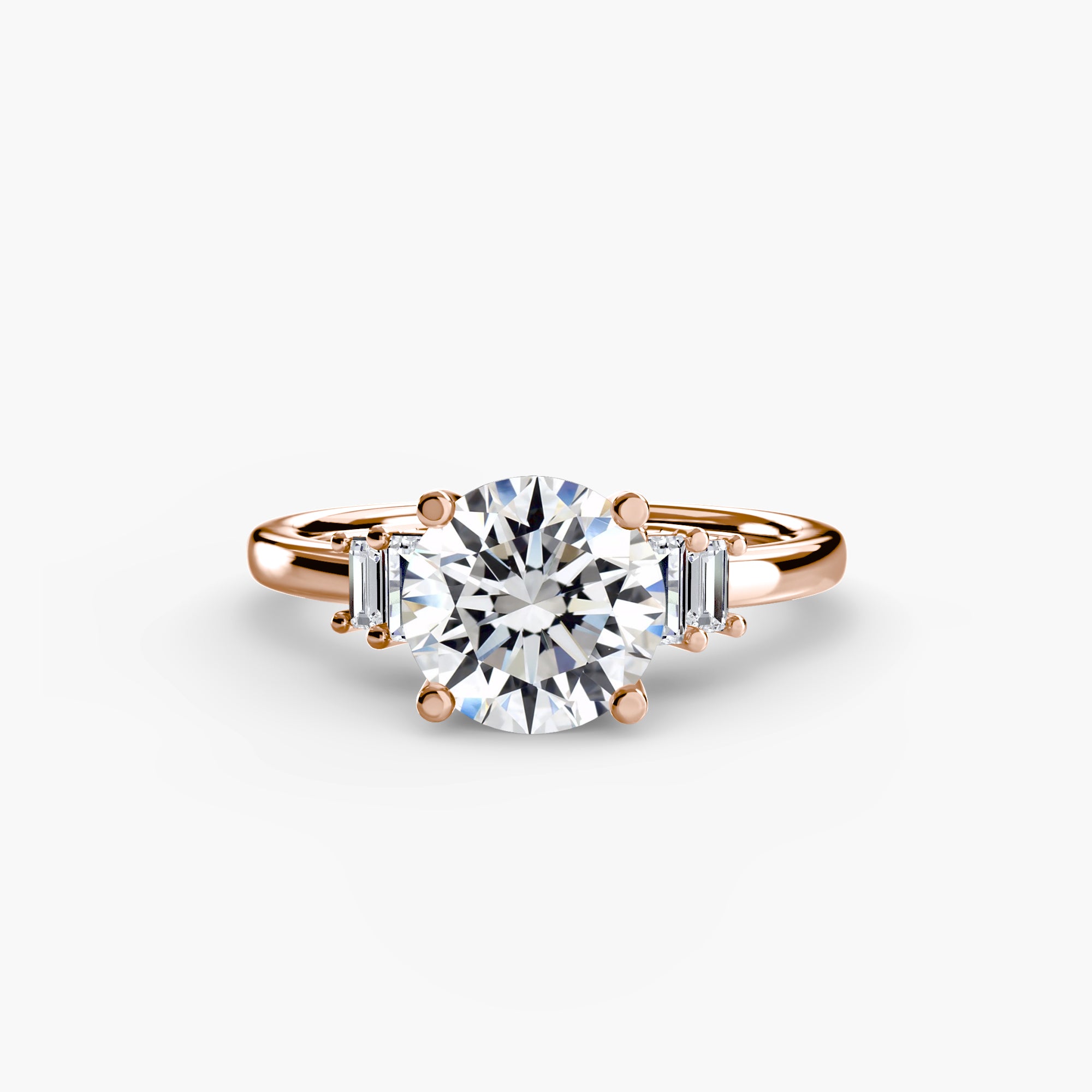Baguette Accent Solitaire Ring