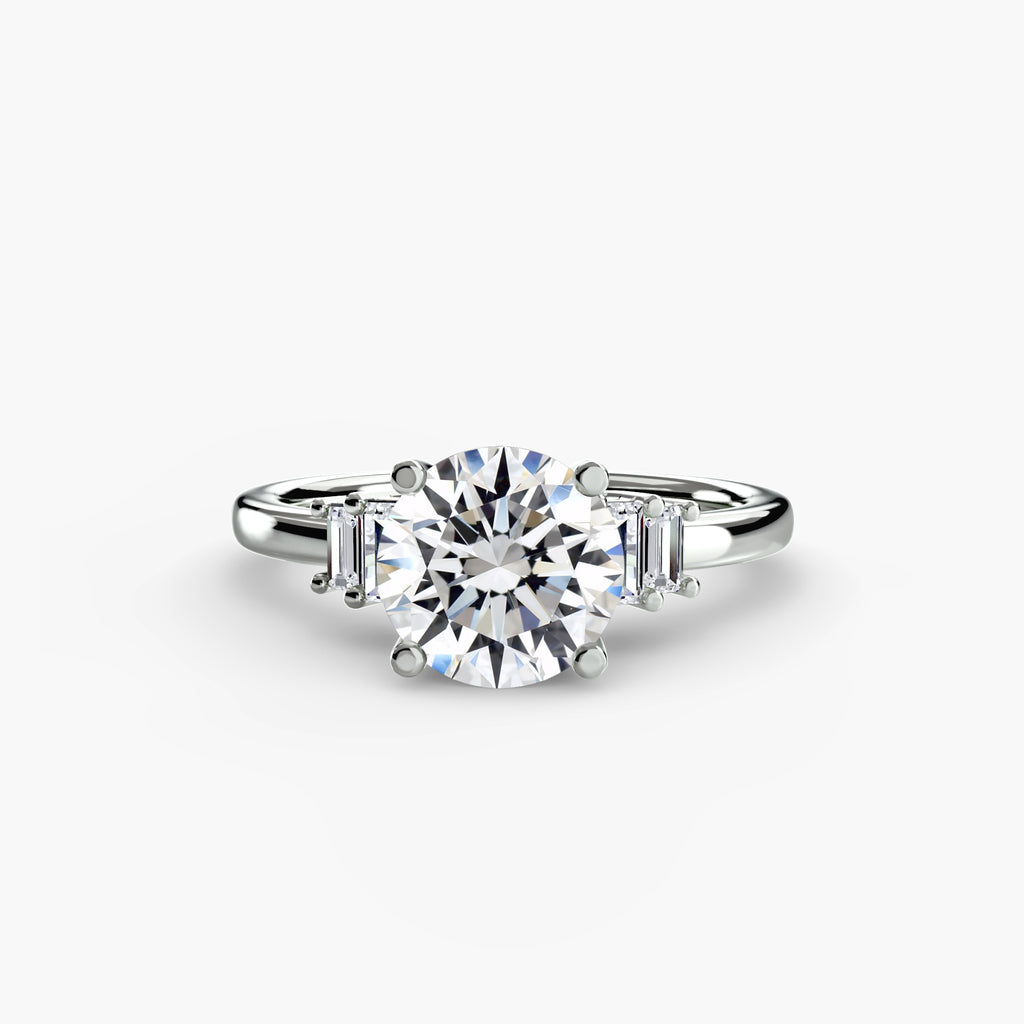 Baguette Accent Solitaire Ring