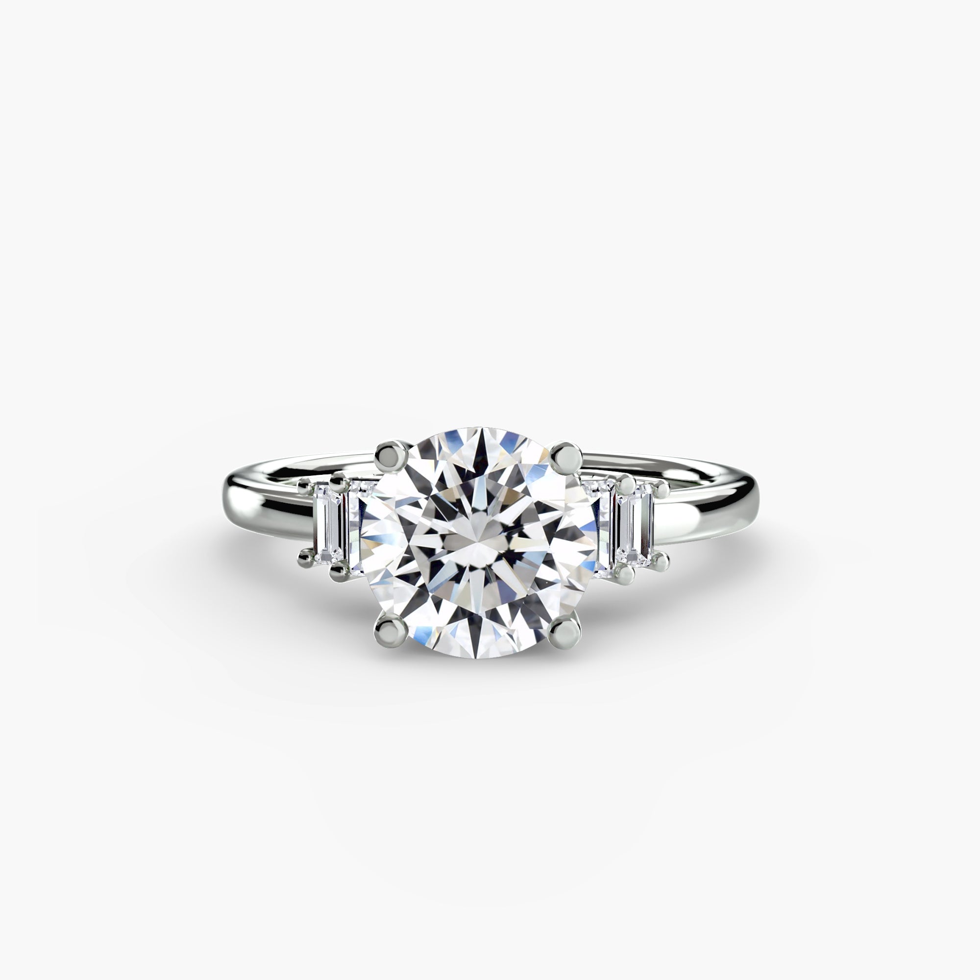 Baguette Accent Solitaire Ring