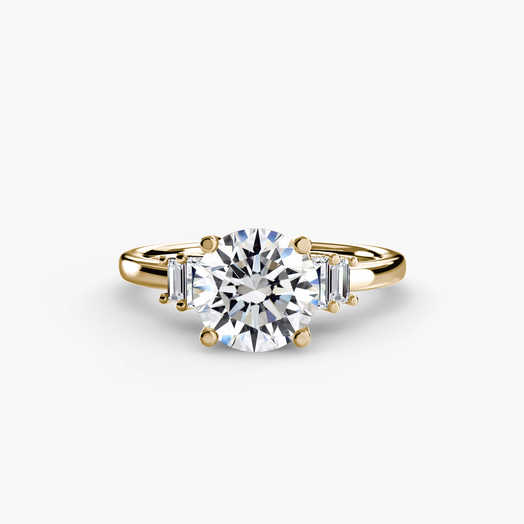 Baguette Accent Solitaire Ring