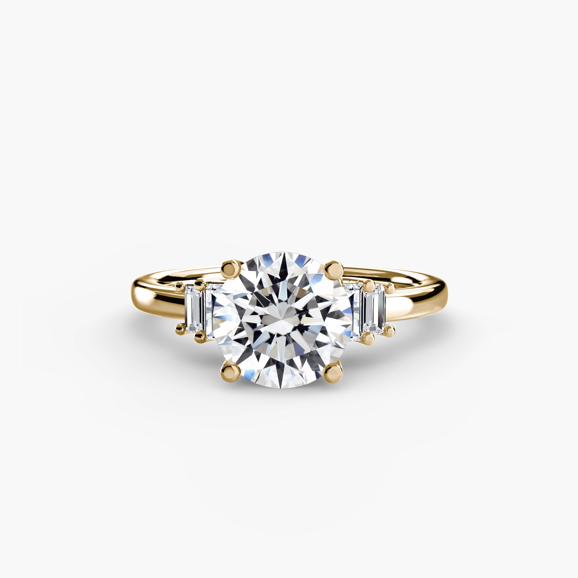 Baguette Accent Solitaire Ring