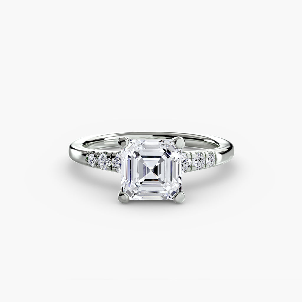 Solitaire Ring with Shoulder Accents