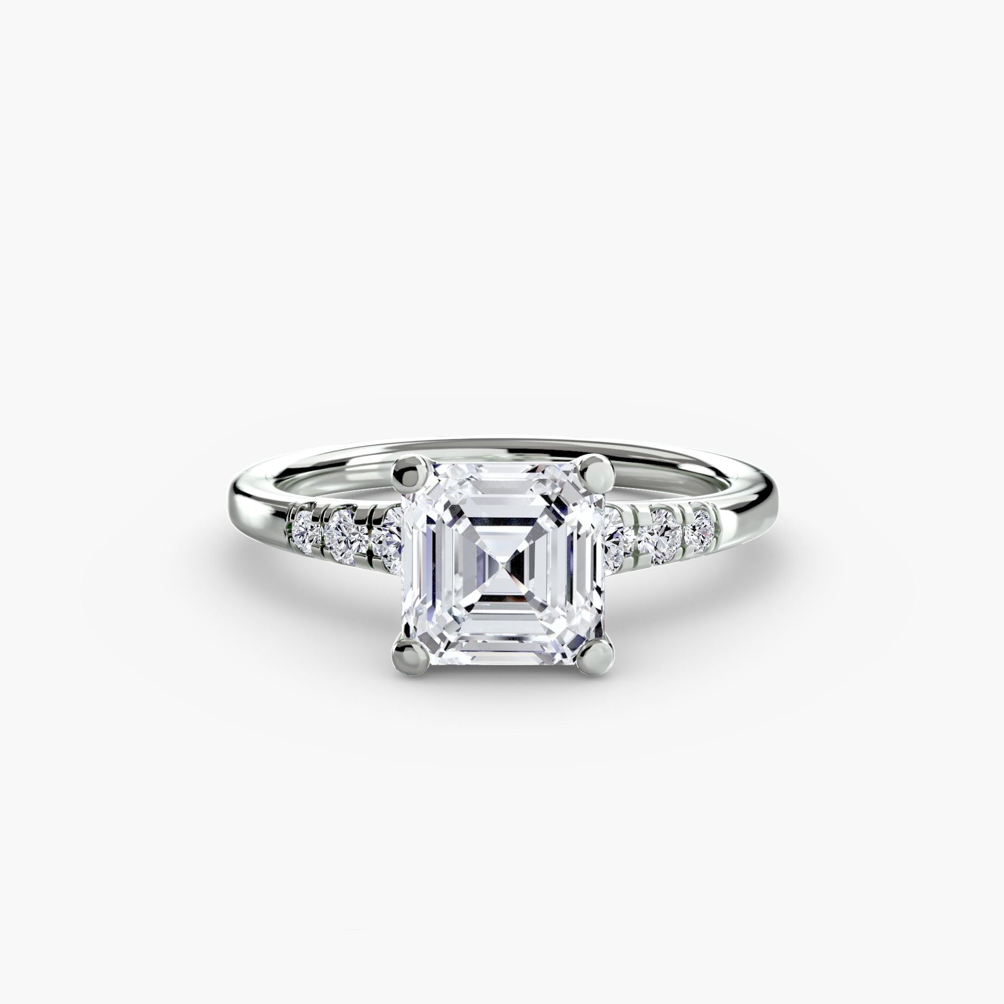 Solitaire Ring with Shoulder Accents