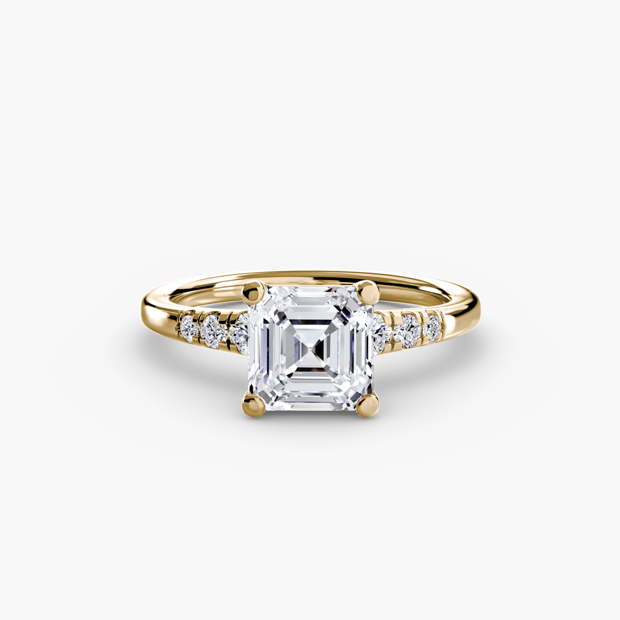Solitaire Ring with Shoulder Accents