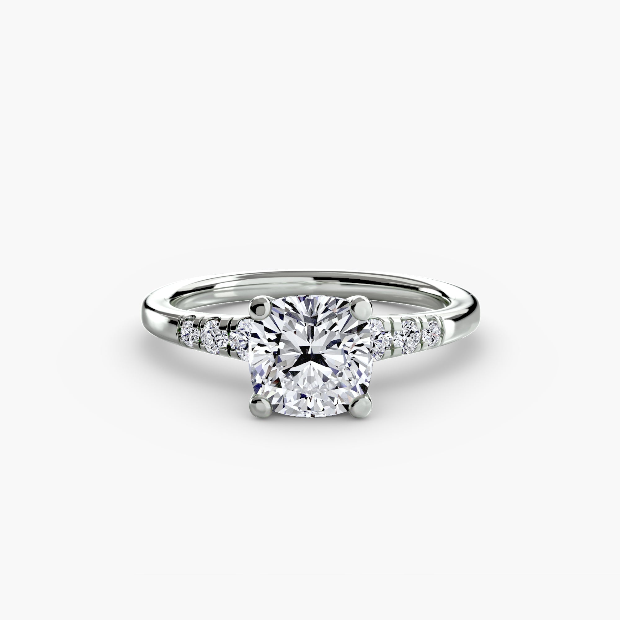 Solitaire Ring with Shoulder Accents