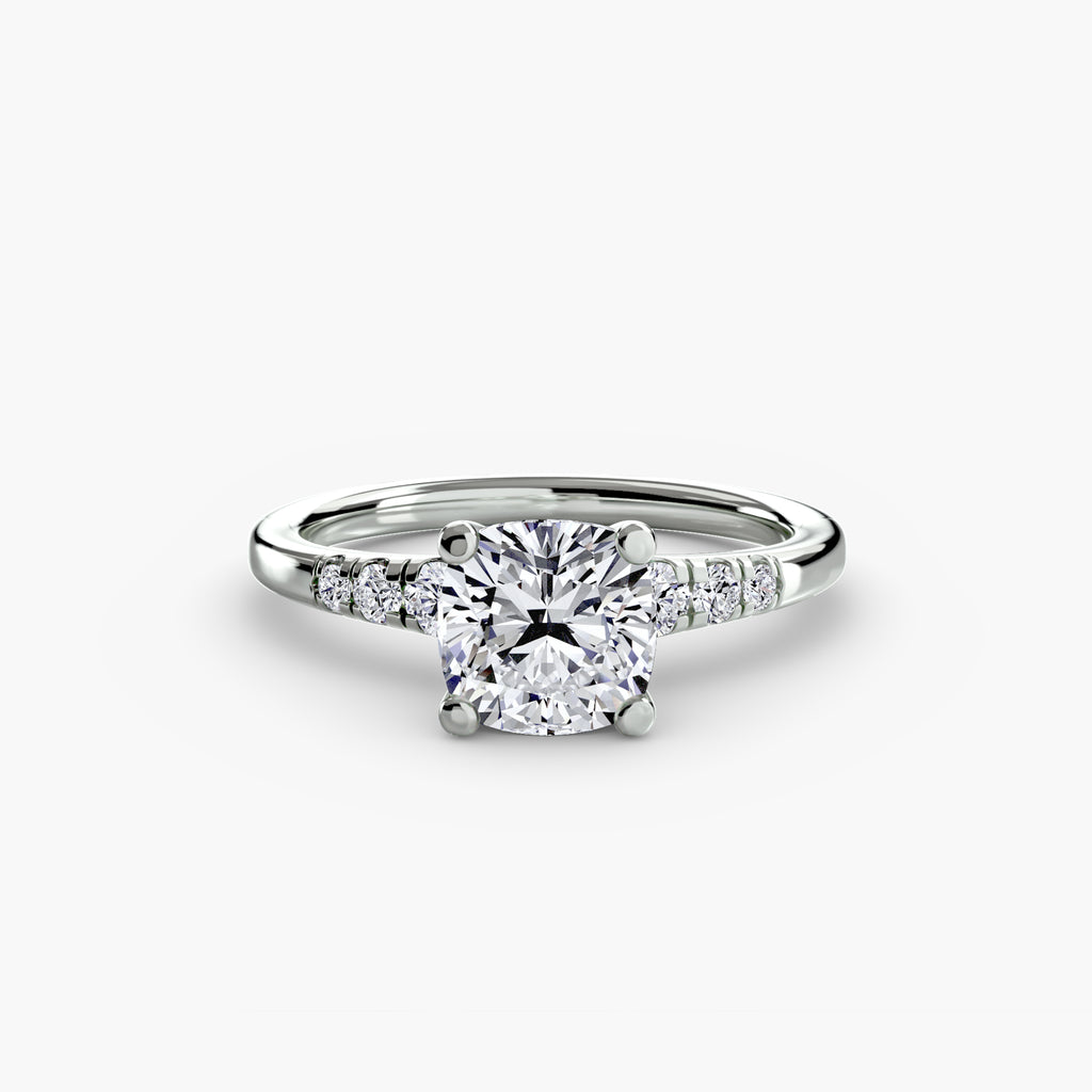 Solitaire Ring with Shoulder Accents