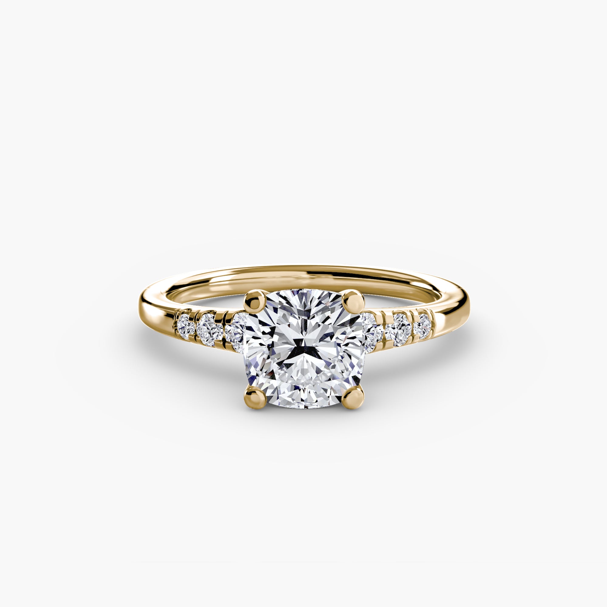 Solitaire Ring with Shoulder Accents