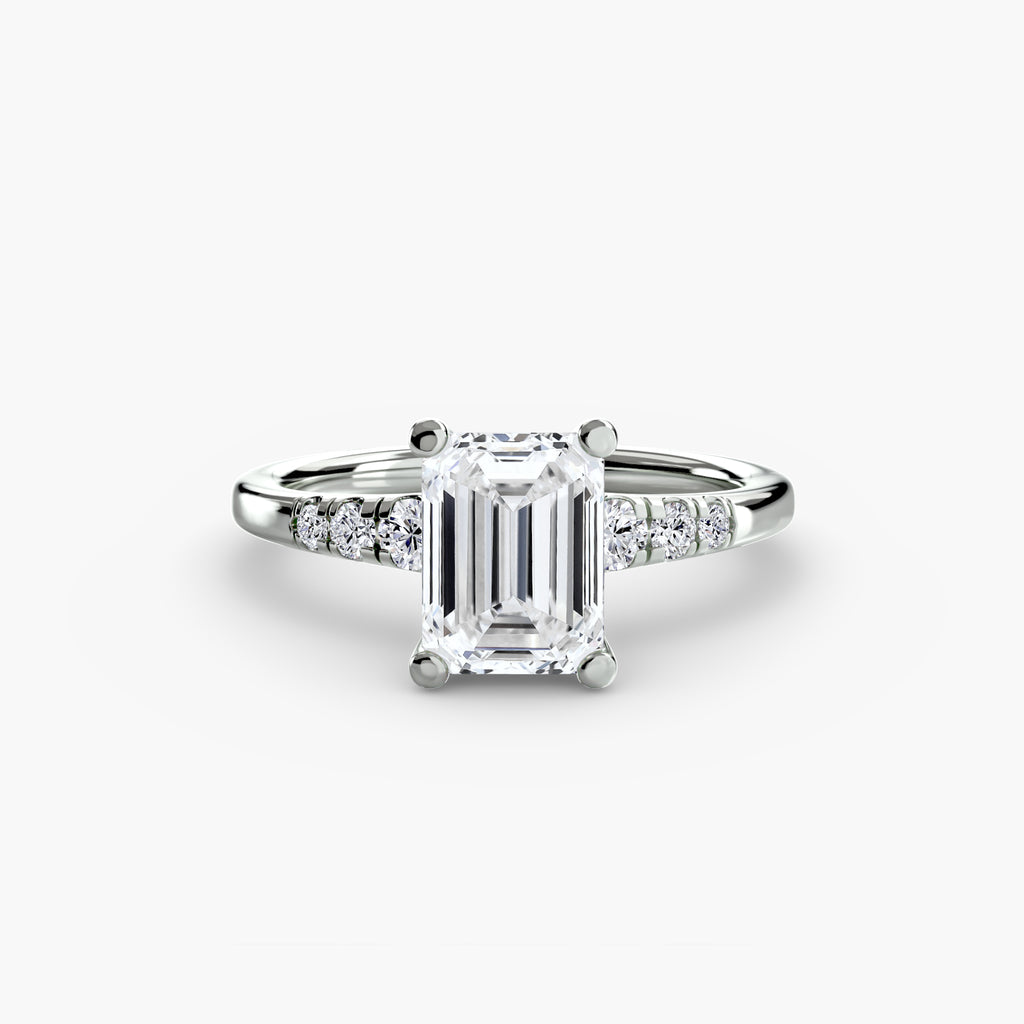 Solitaire Ring with Shoulder Accents