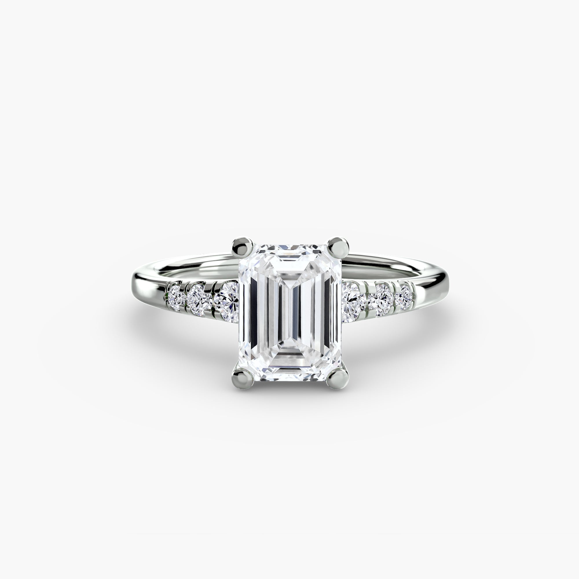 Solitaire Ring with Shoulder Accents