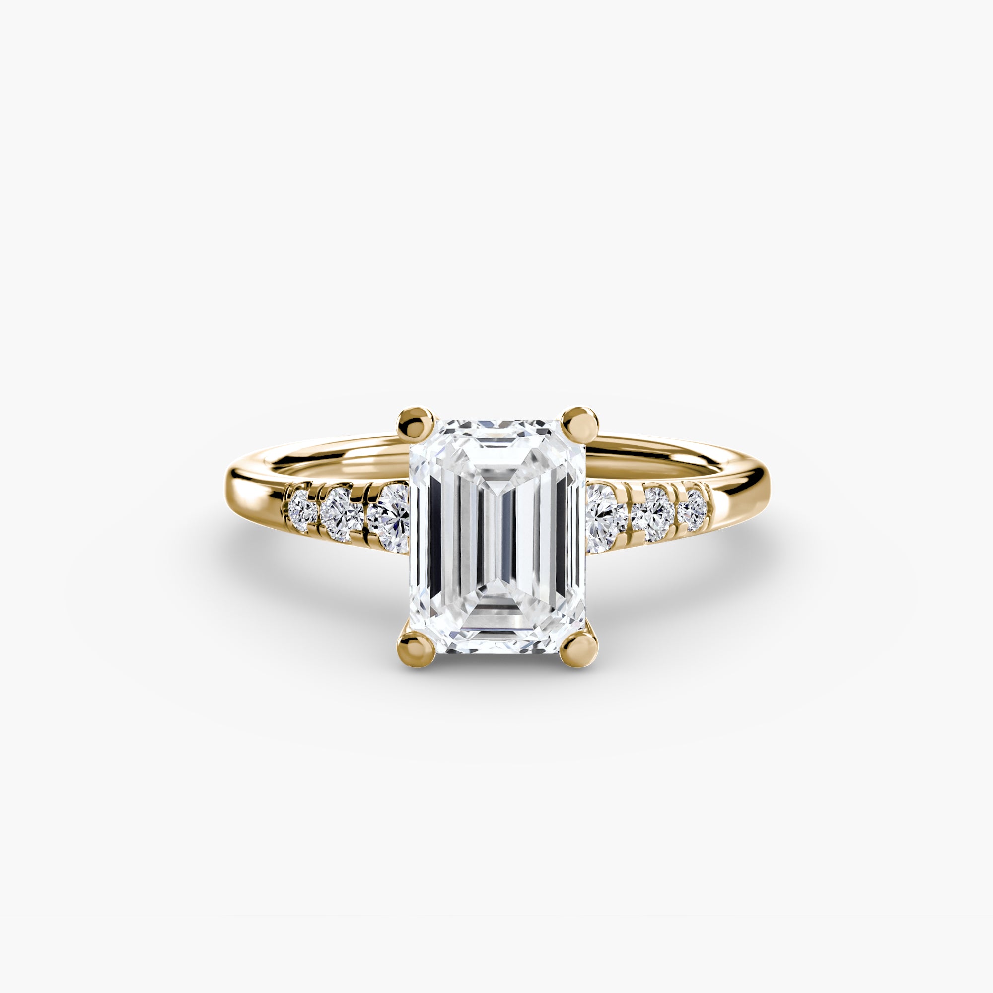 Solitaire Ring with Shoulder Accents