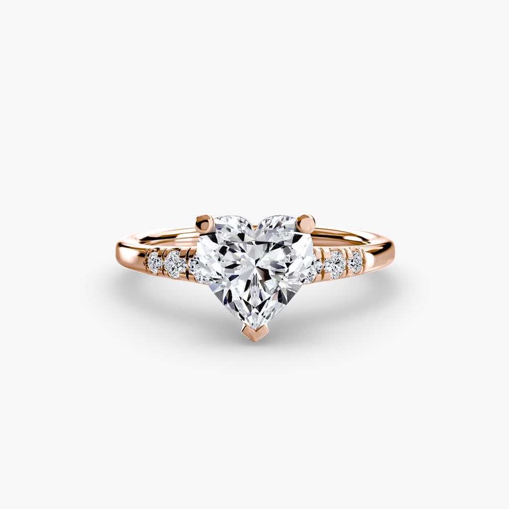 Solitaire Ring with Shoulder Accents