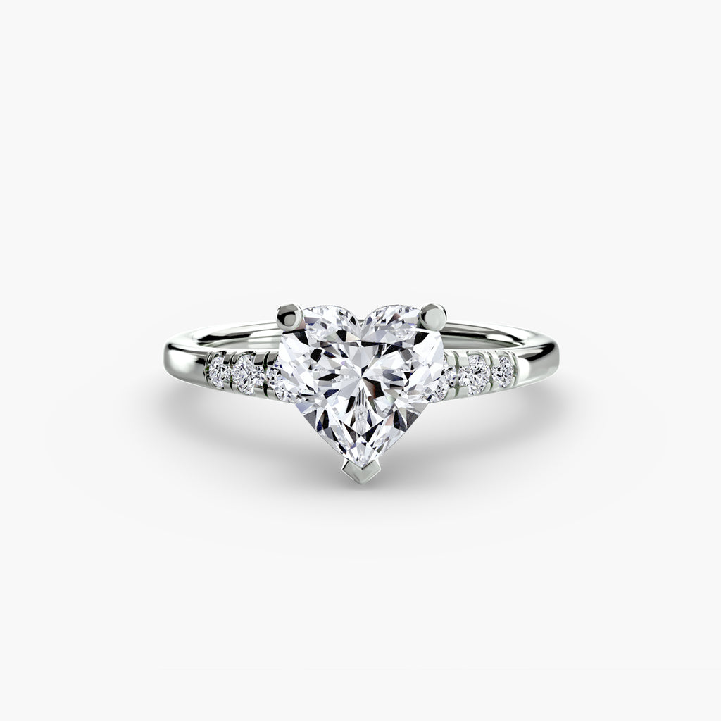 Solitaire Ring with Shoulder Accents
