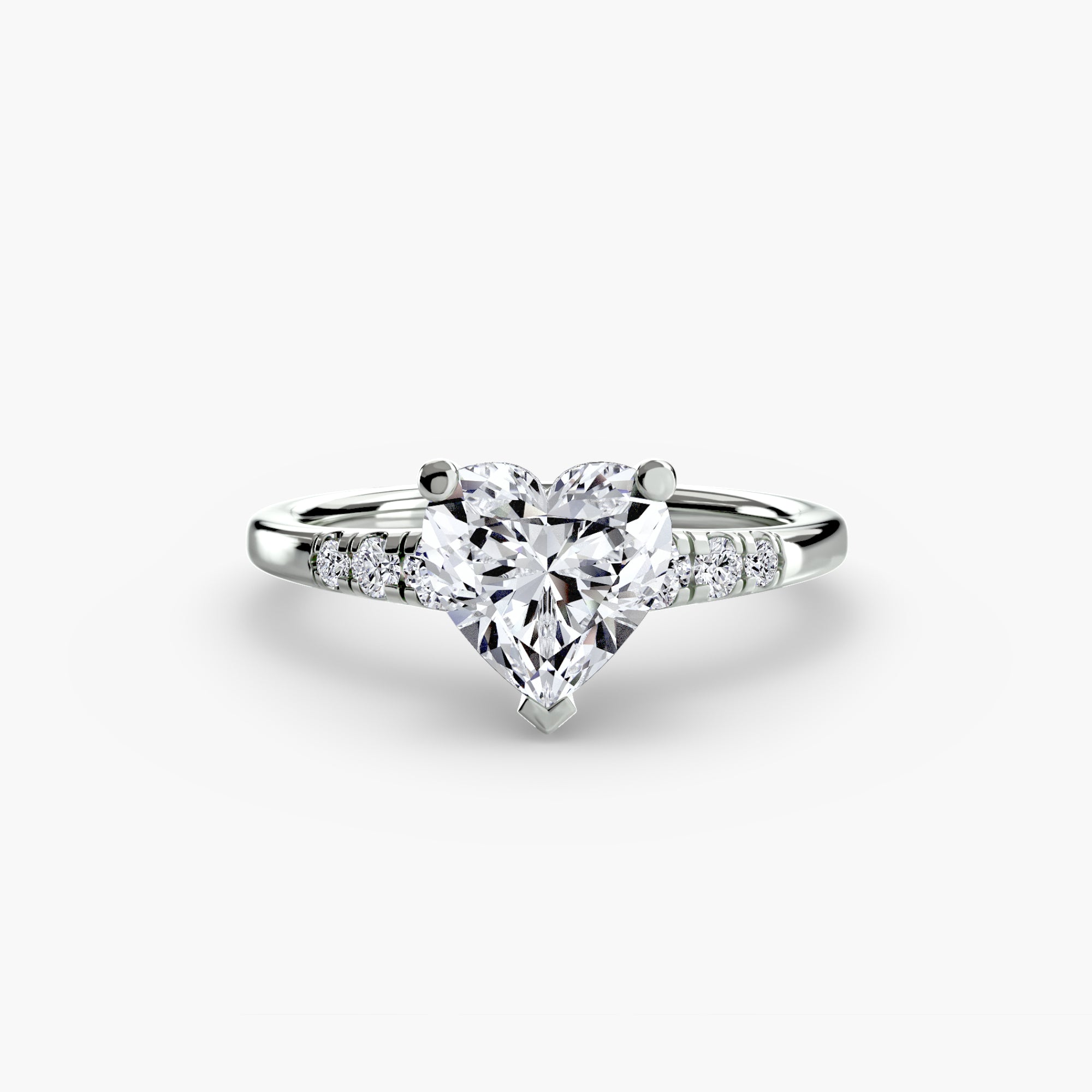 Solitaire Ring with Shoulder Accents