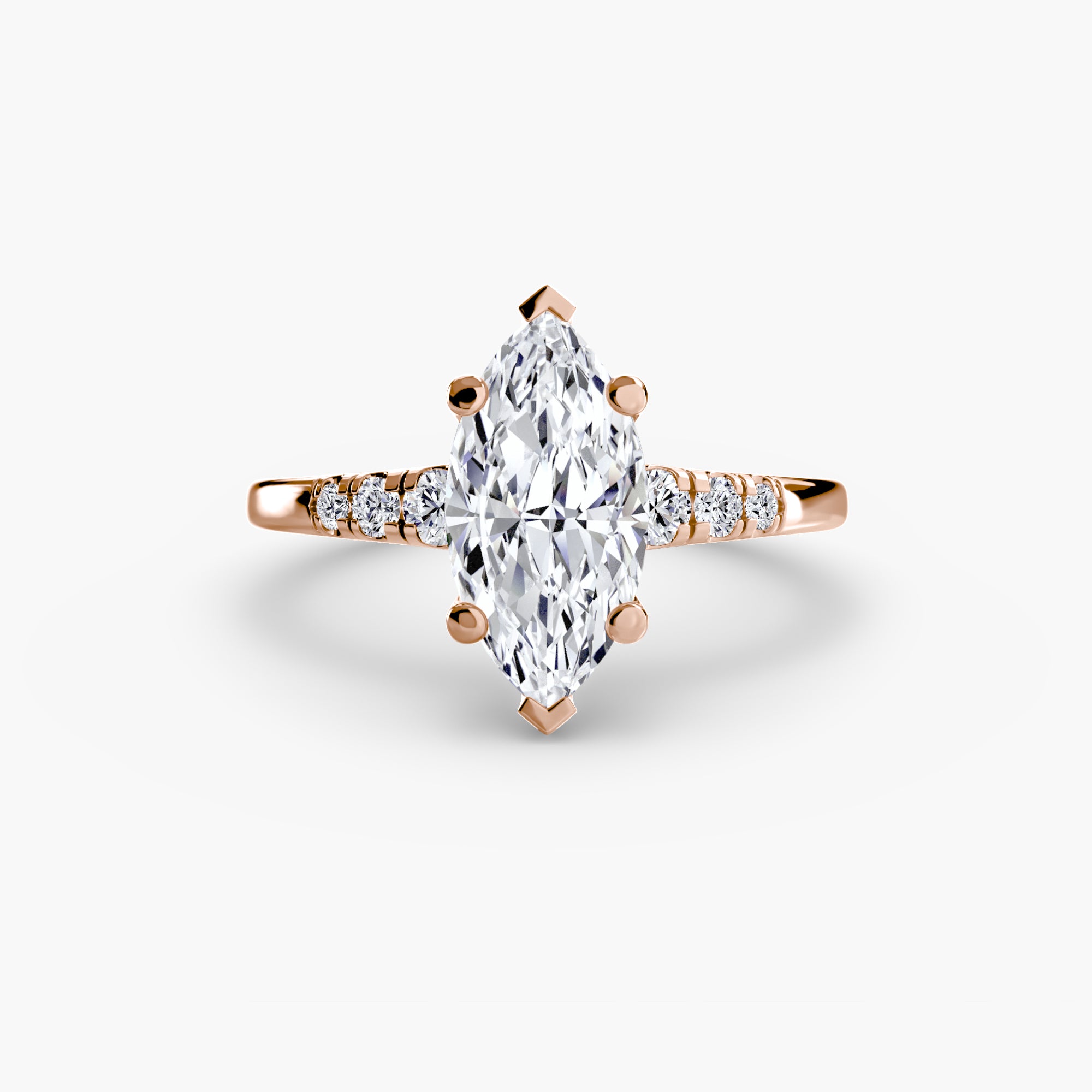 Solitaire Ring with Shoulder Accents