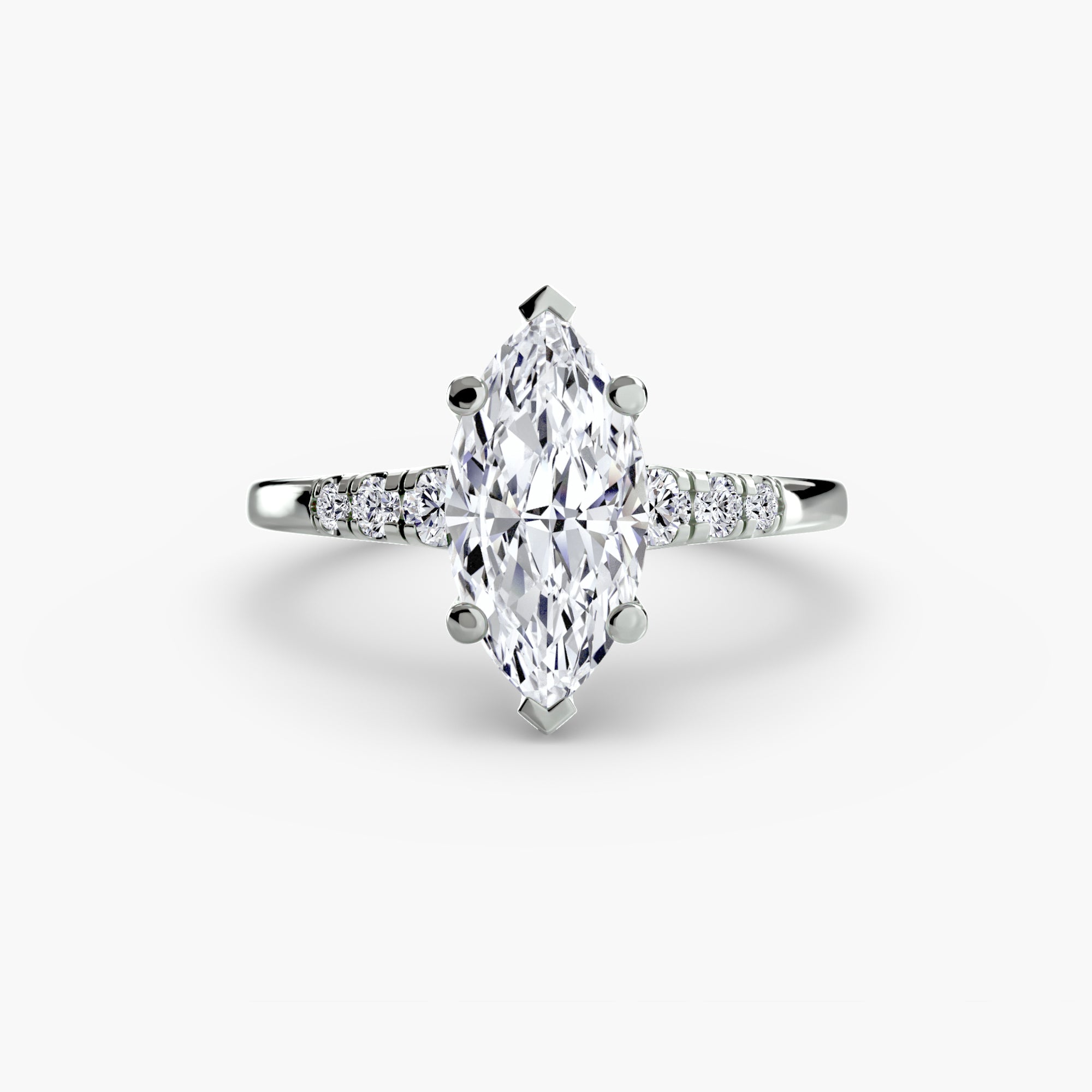 Solitaire Ring with Shoulder Accents