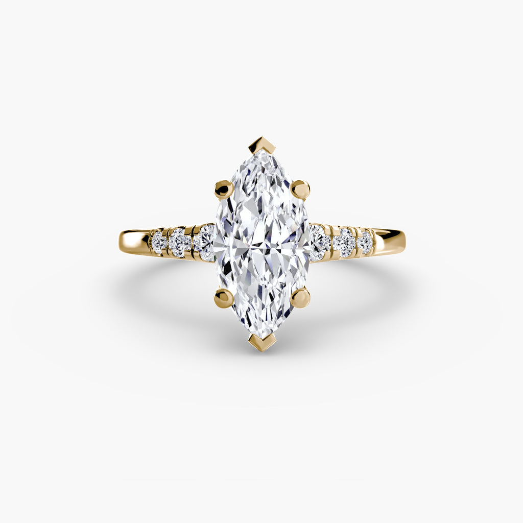 Solitaire Ring with Shoulder Accents