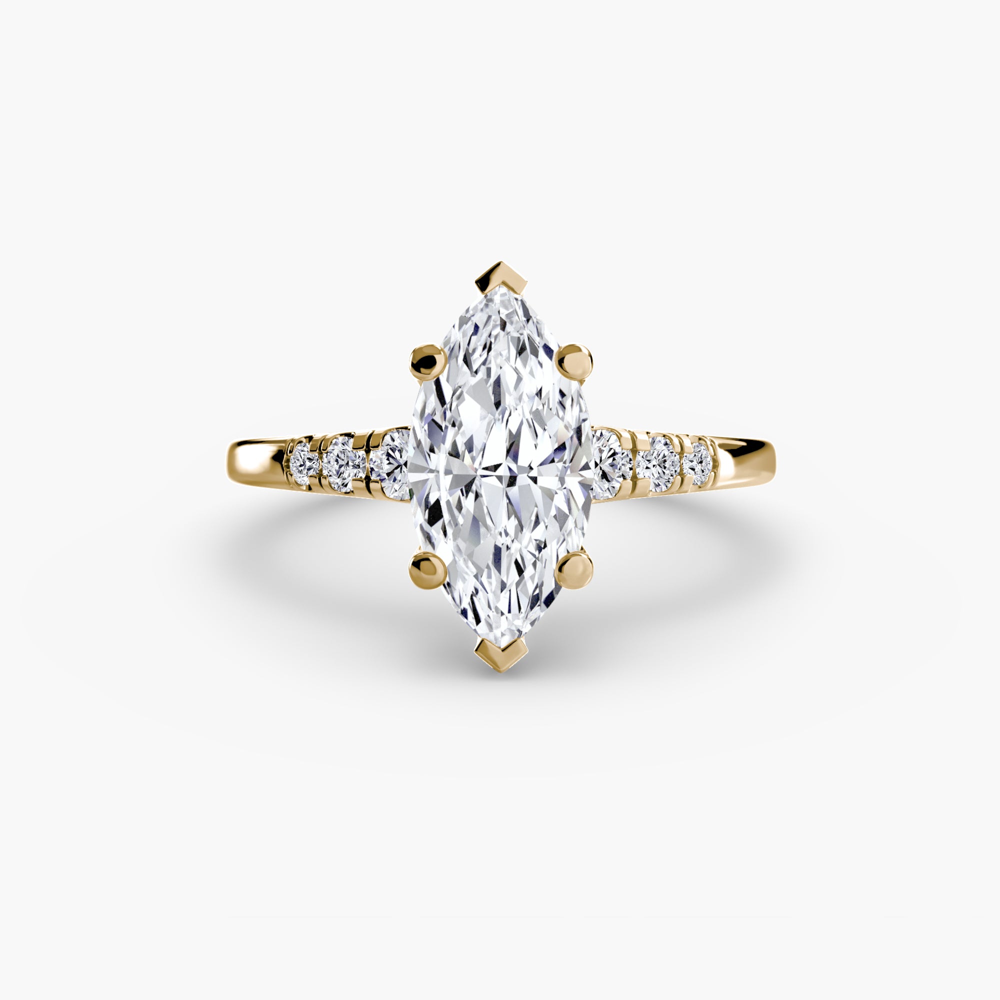 Solitaire Ring with Shoulder Accents