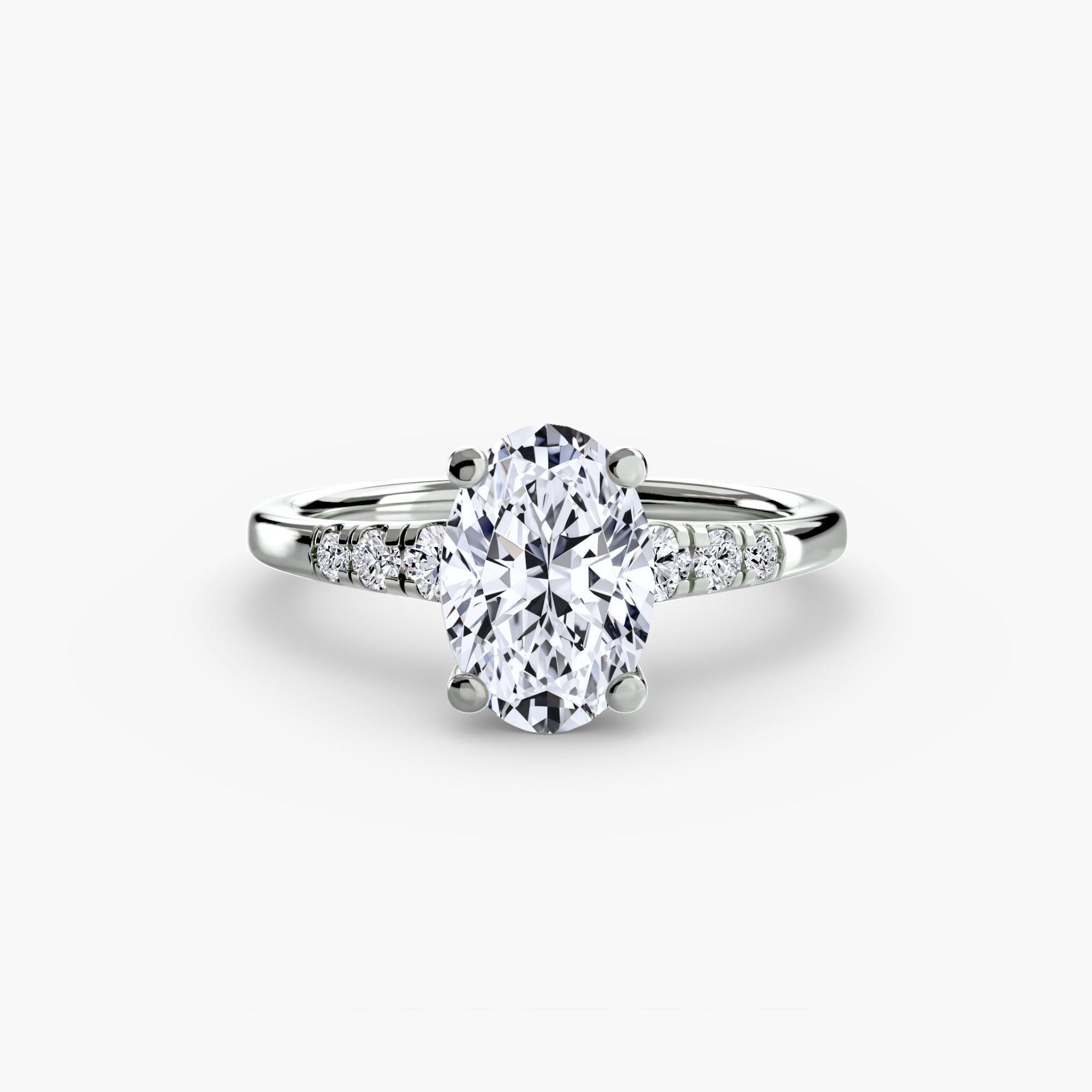 Solitaire Ring with Shoulder Accents