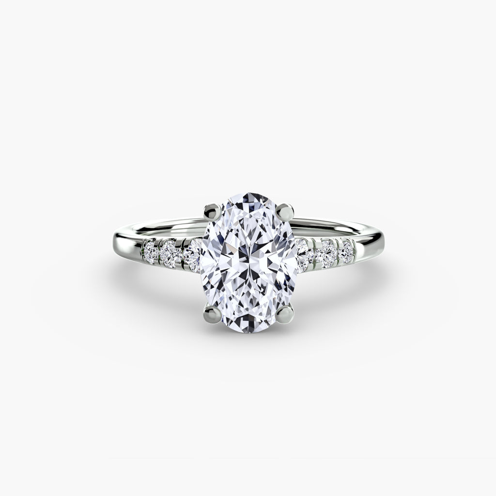 Solitaire Ring with Shoulder Accents