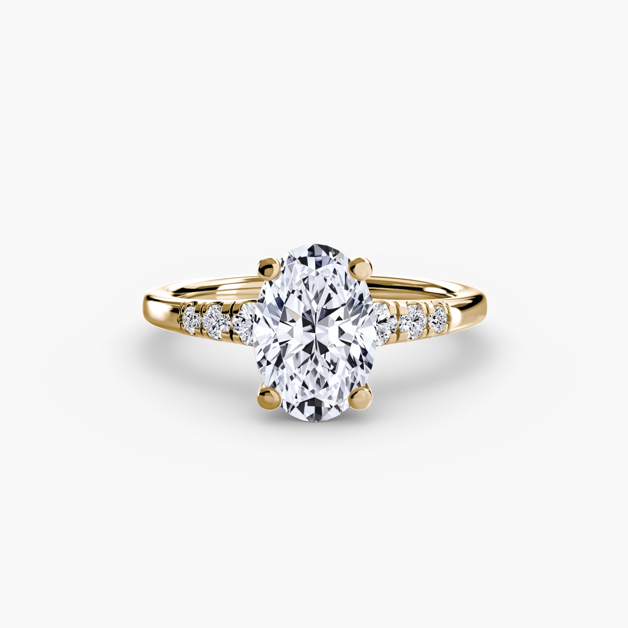 Solitaire Ring with Shoulder Accents
