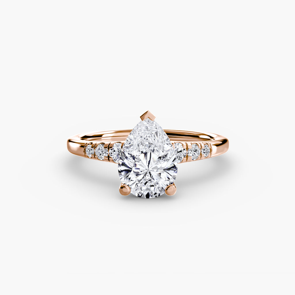 Solitaire Ring with Shoulder Accents