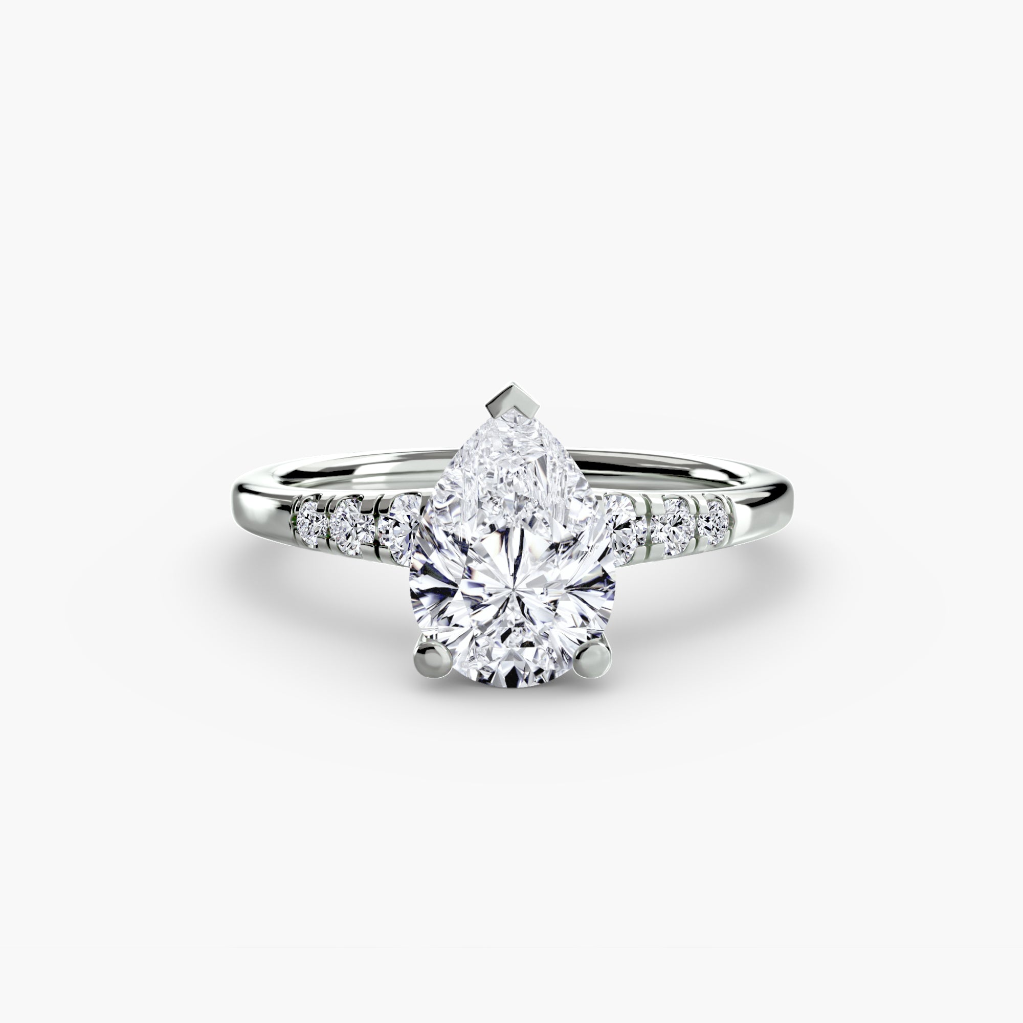 Solitaire Ring with Shoulder Accents