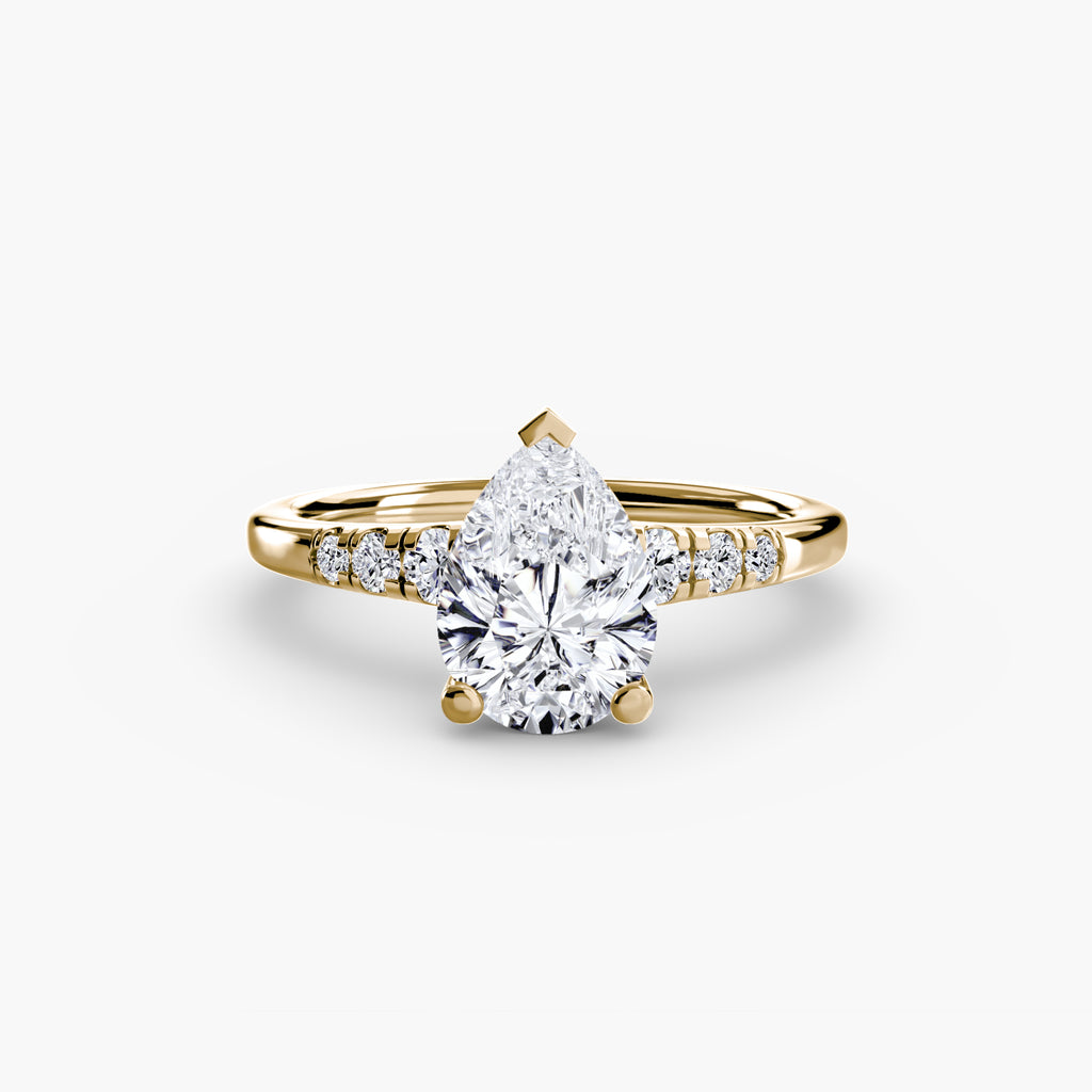 Solitaire Ring with Shoulder Accents