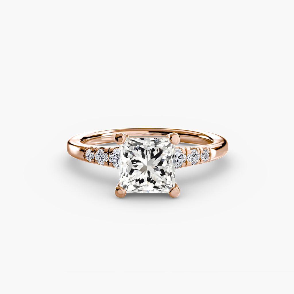 Solitaire Ring with Shoulder Accents