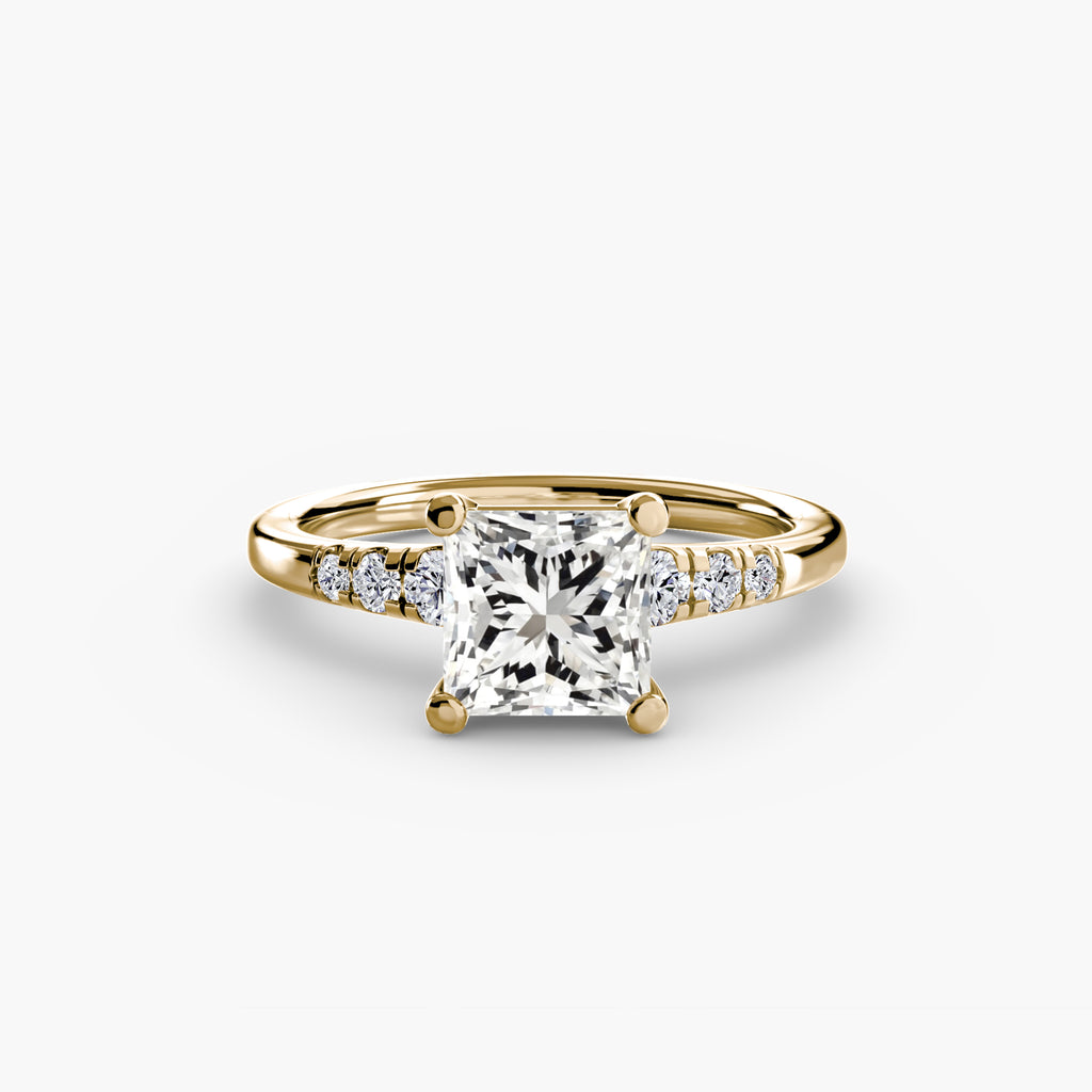 Solitaire Ring with Shoulder Accents