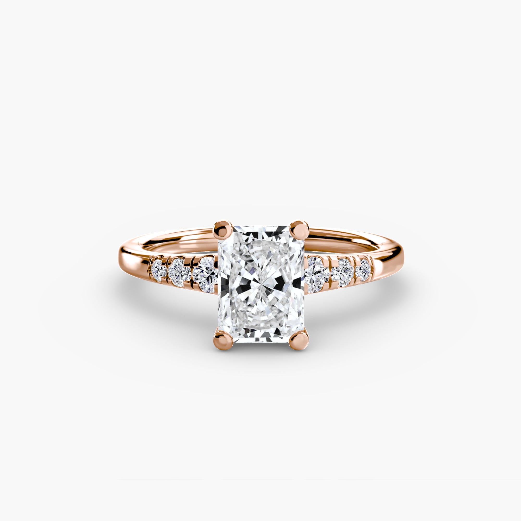 Solitaire Ring with Shoulder Accents